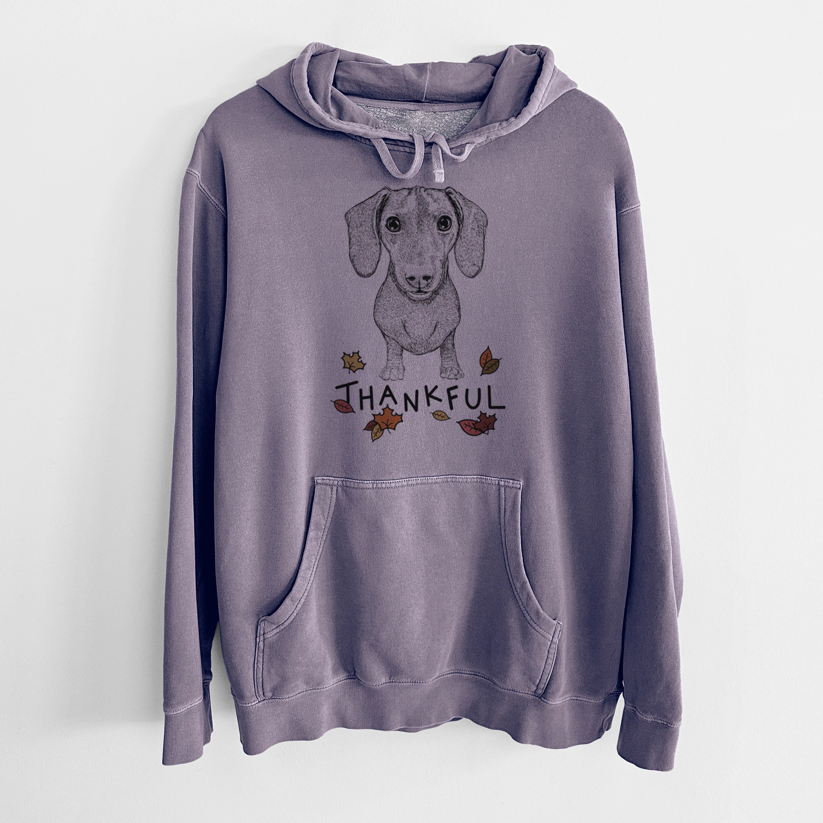 Thankful Ernie the Mini Dachshund - Unisex Pigment Dyed Hoodie - Image 9