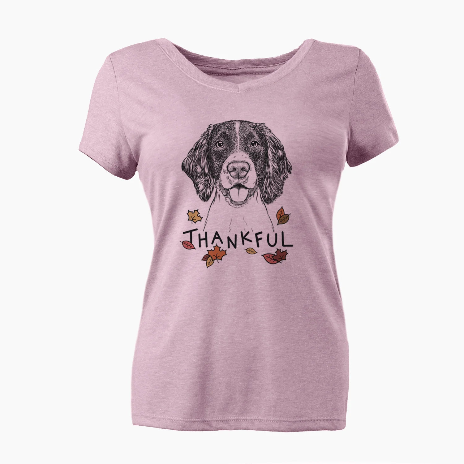 Thankful Ever the English Springer Spaniel - Women's V-neck Shirt - Image 3