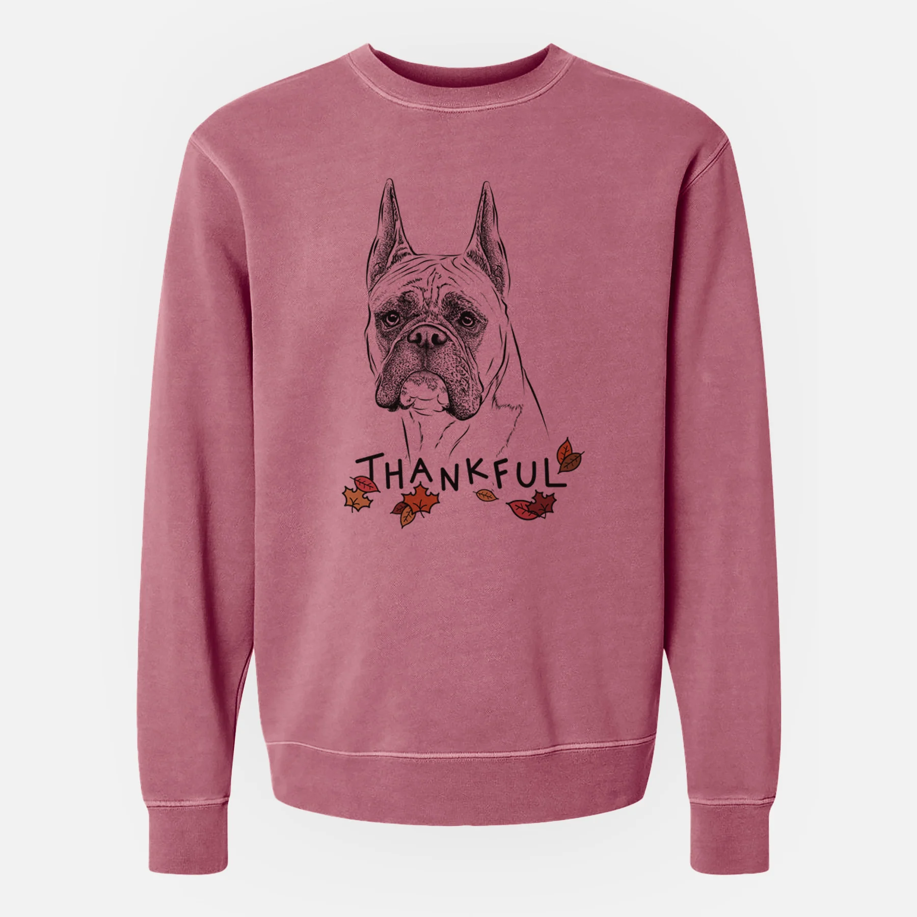Thankful Ezra the Boxer - Unisex Pigment Dyed Crew Sweatshirt - Image 9