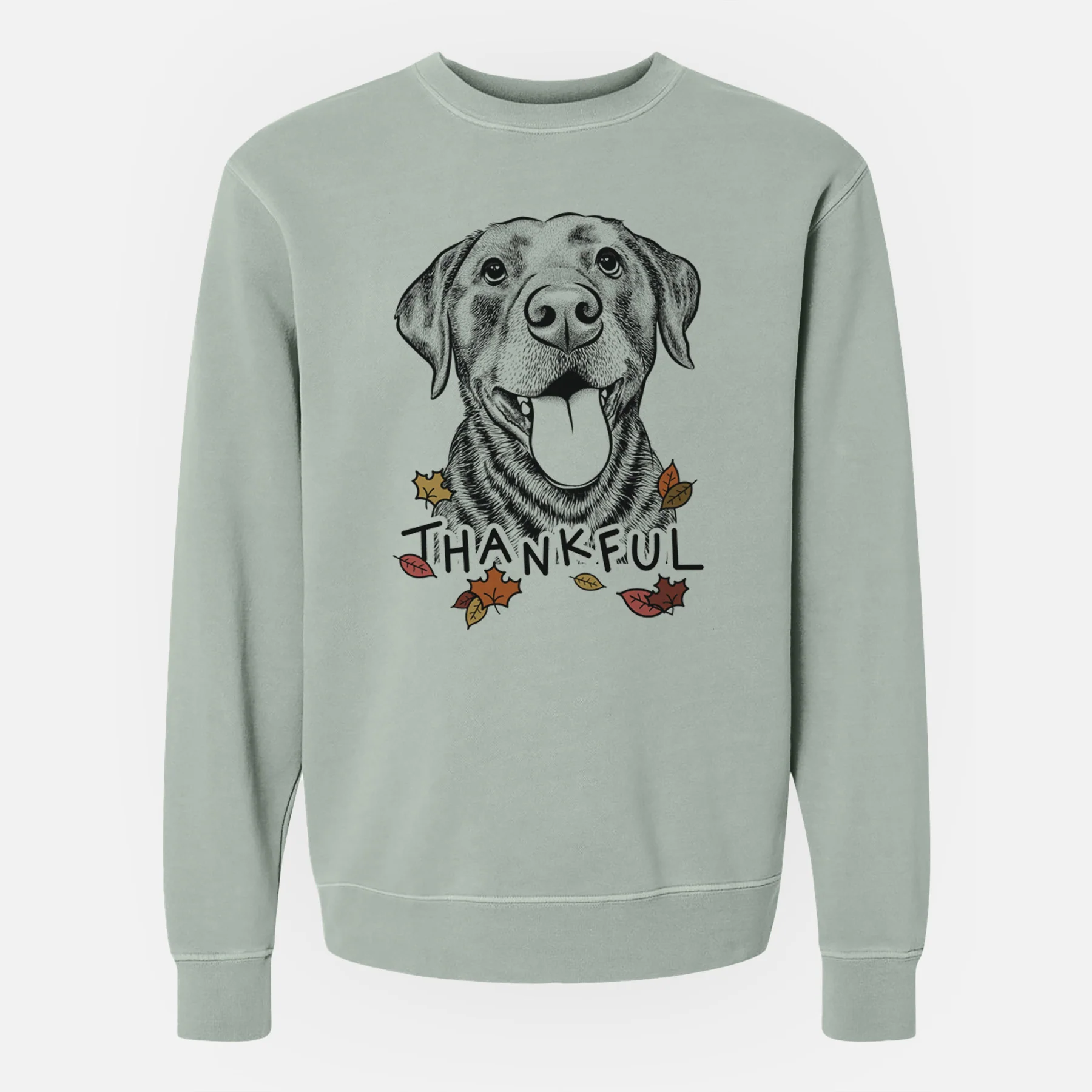Thankful Gwen the Labrador Retriever - Unisex Pigment Dyed Crew Sweatshirt - Image 6