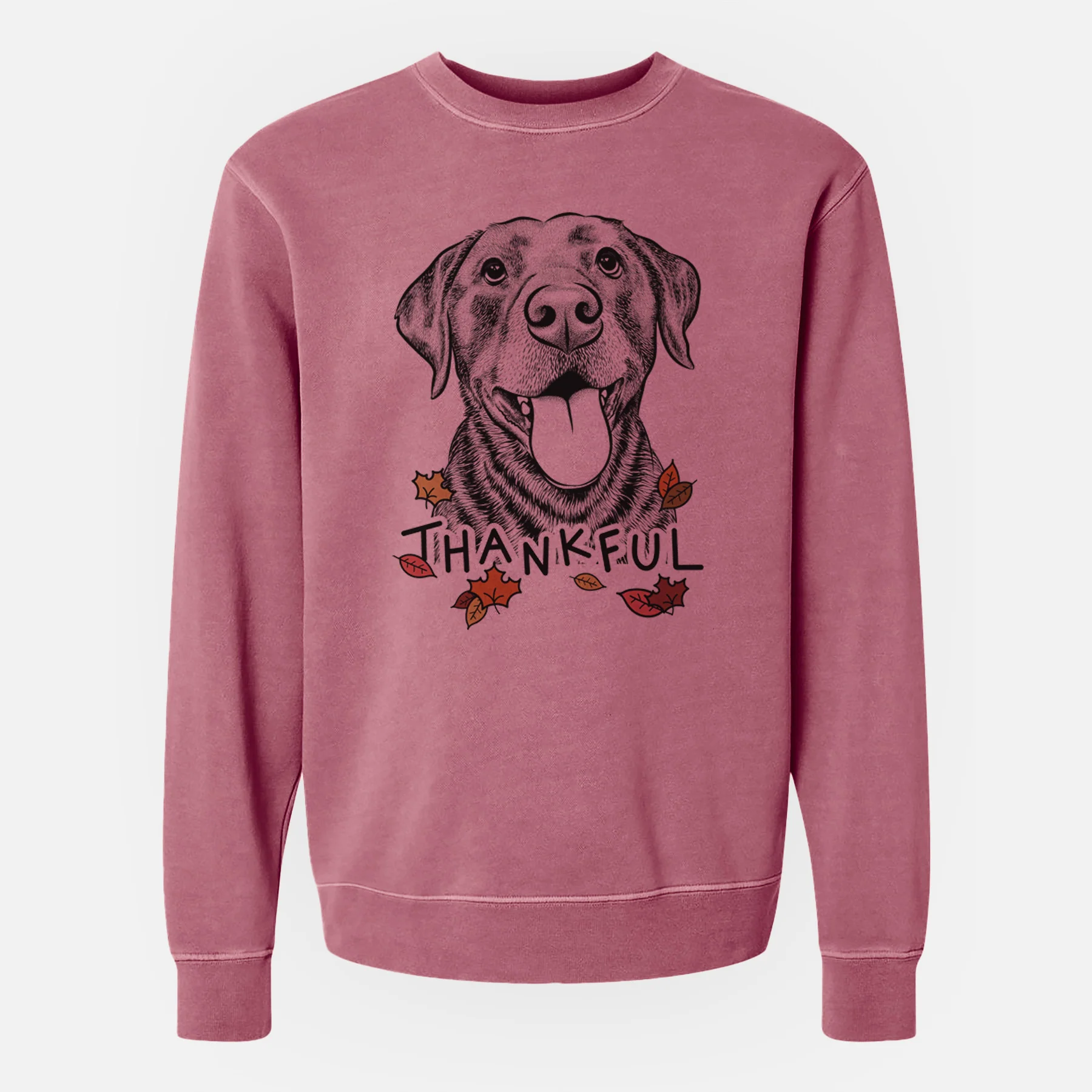 Thankful Gwen the Labrador Retriever - Unisex Pigment Dyed Crew Sweatshirt - Image 9
