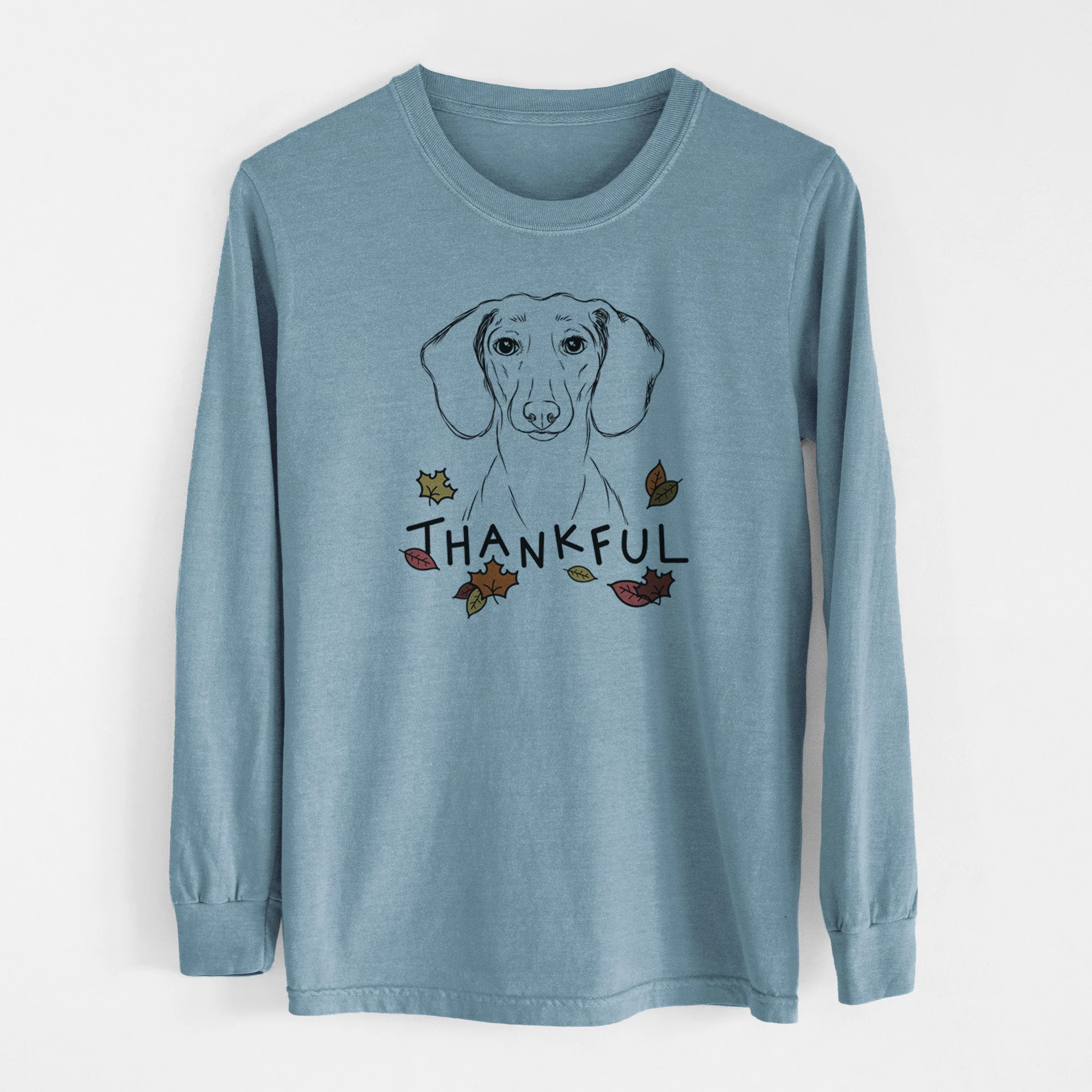 Thankful Hans the Dachshund - Men's Heavyweight 100% Cotton Long Sleeve - Image 8