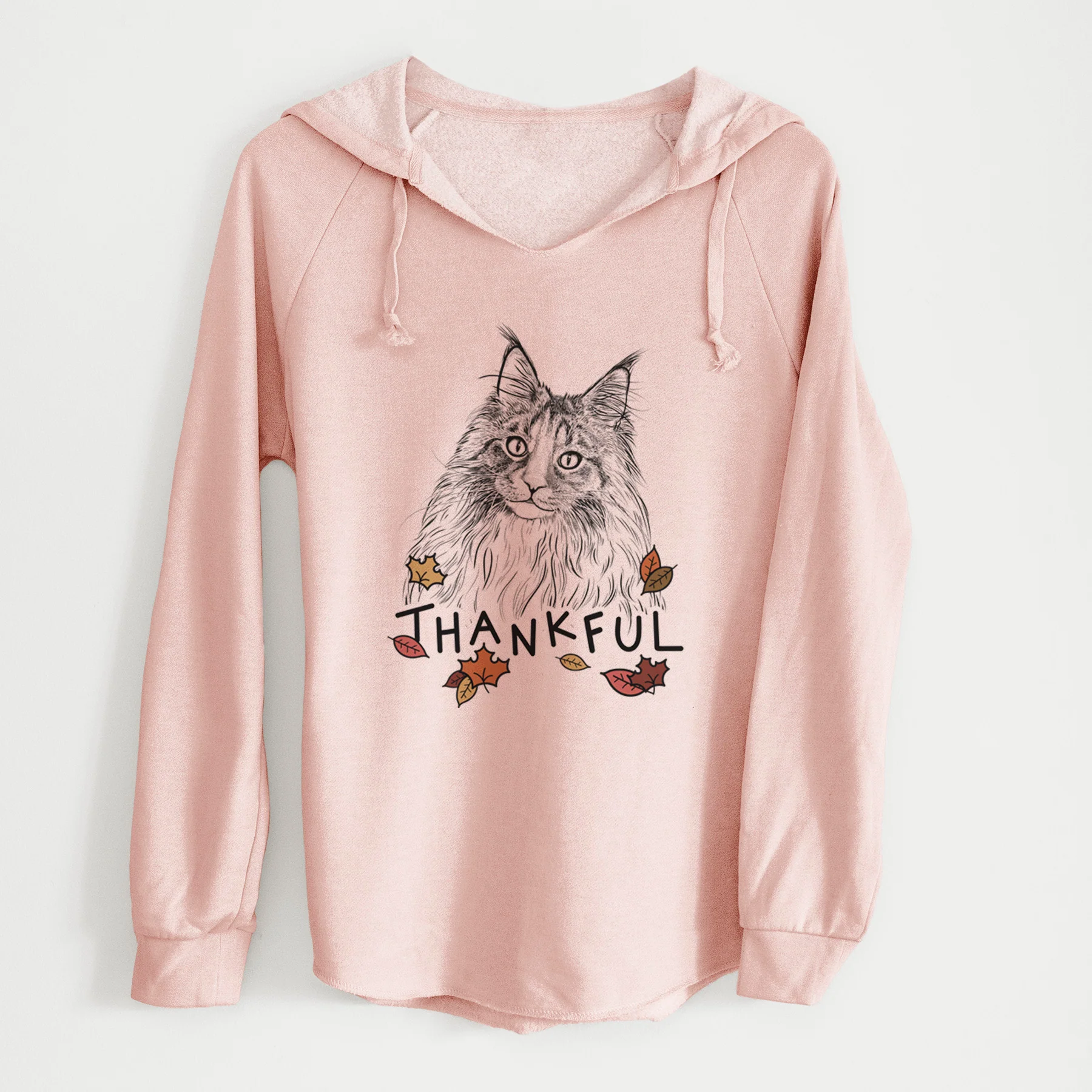 Thankful Kiki the Maine Coon Cat - Cali Wave Hooded Sweatshirt - Image 6