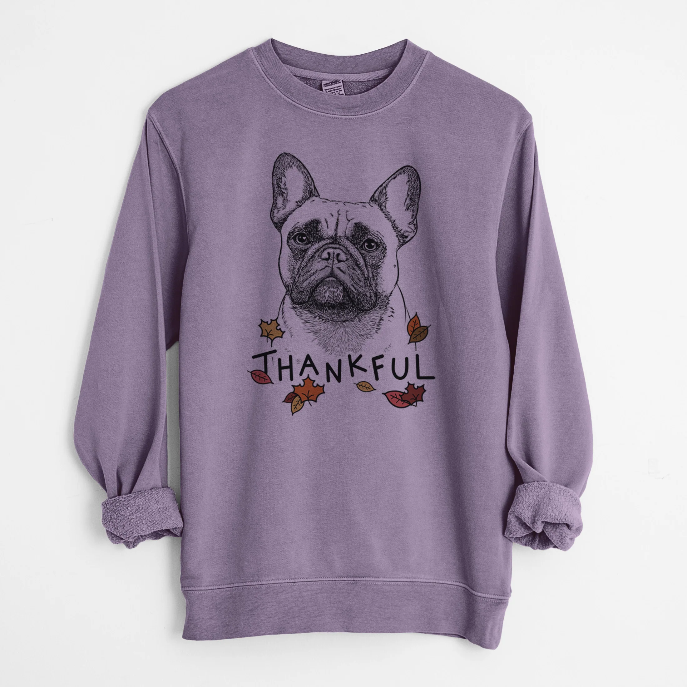 Thankful Kingsleigh the French Bulldog - Unisex Pigment Dyed Crew Sweatshirt - Image 10