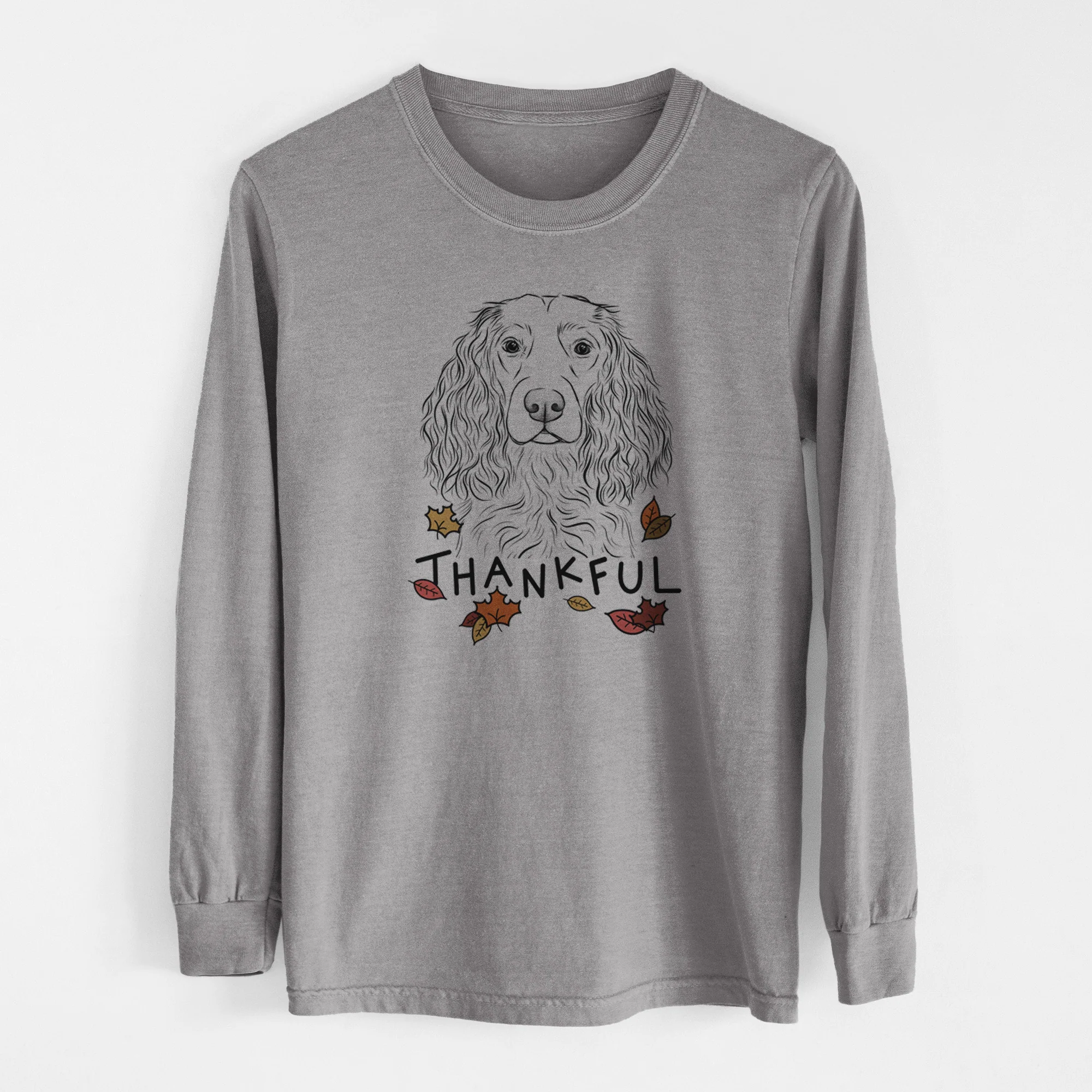 Thankful Landry the Boykin Spaniel - Men's Heavyweight 100% Cotton Long Sleeve - Image 7