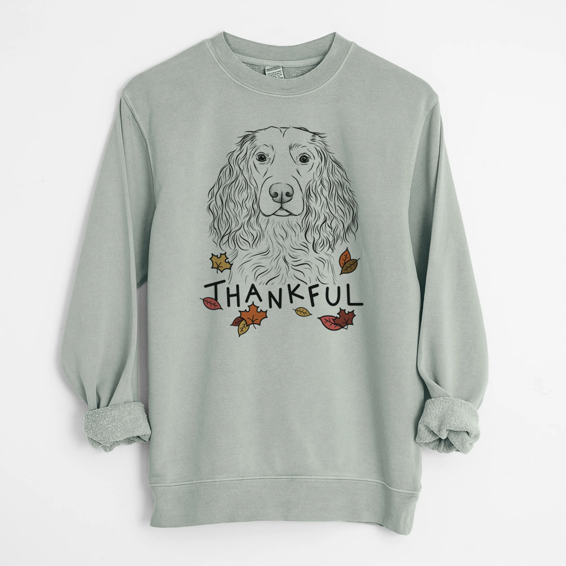 Thankful Landry the Boykin Spaniel - Unisex Pigment Dyed Crew Sweatshirt - Image 8