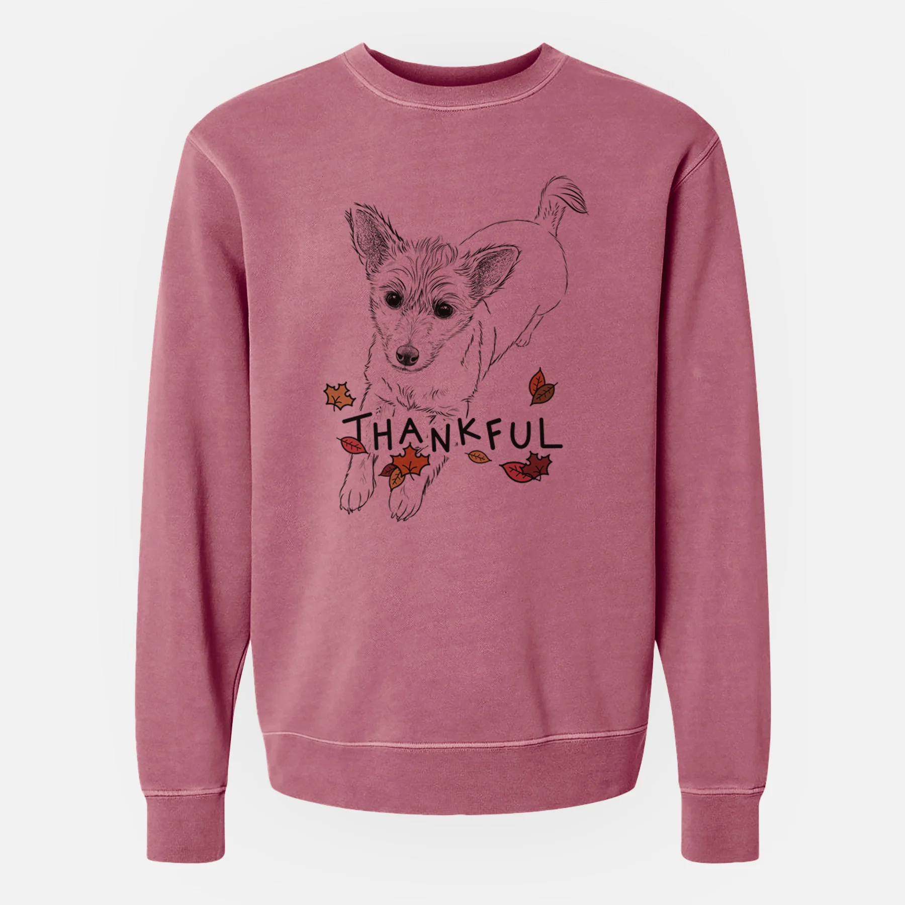 Thankful Maisie the Terrier Mix - Unisex Pigment Dyed Crew Sweatshirt - Image 9