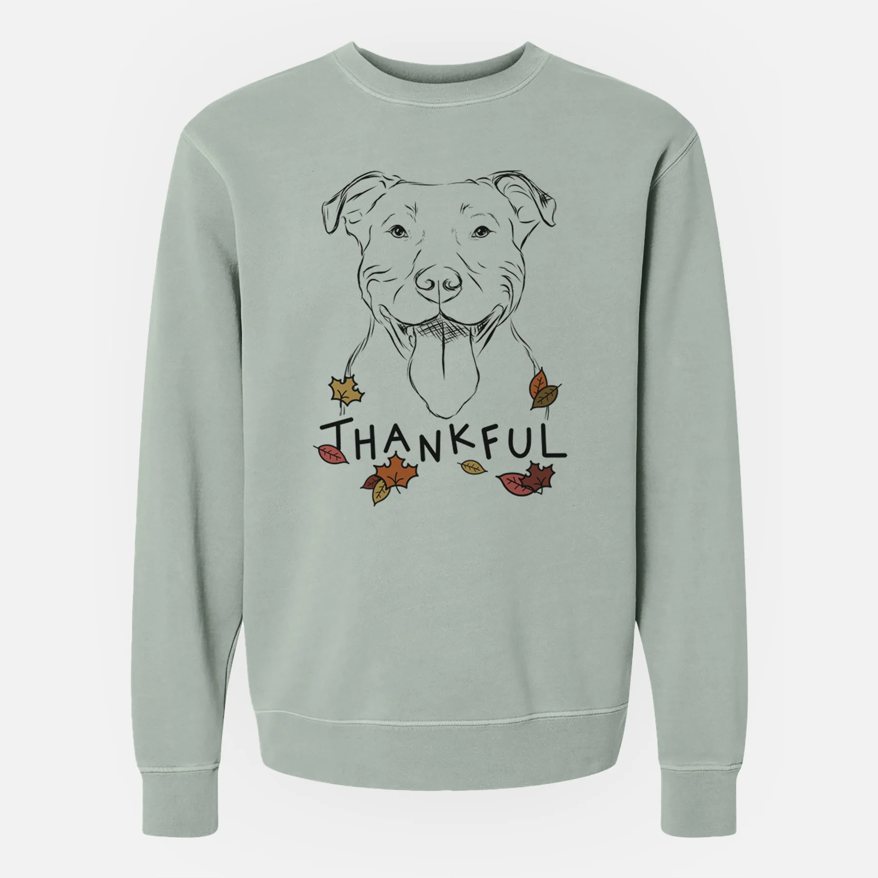 Thankful Major the Pitbull - Unisex Pigment Dyed Crew Sweatshirt - Image 6