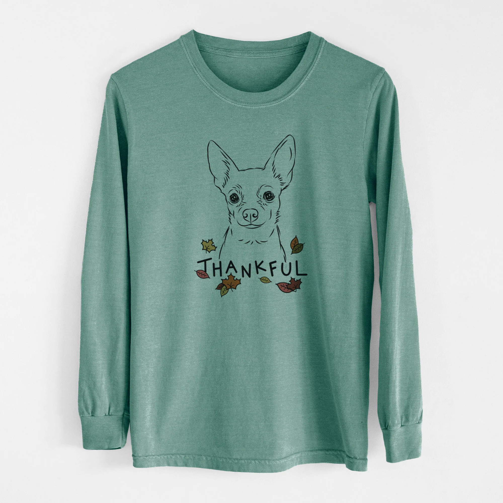 Thankful Martini the Chihuahua - Men's Heavyweight 100% Cotton Long Sleeve - Image 12