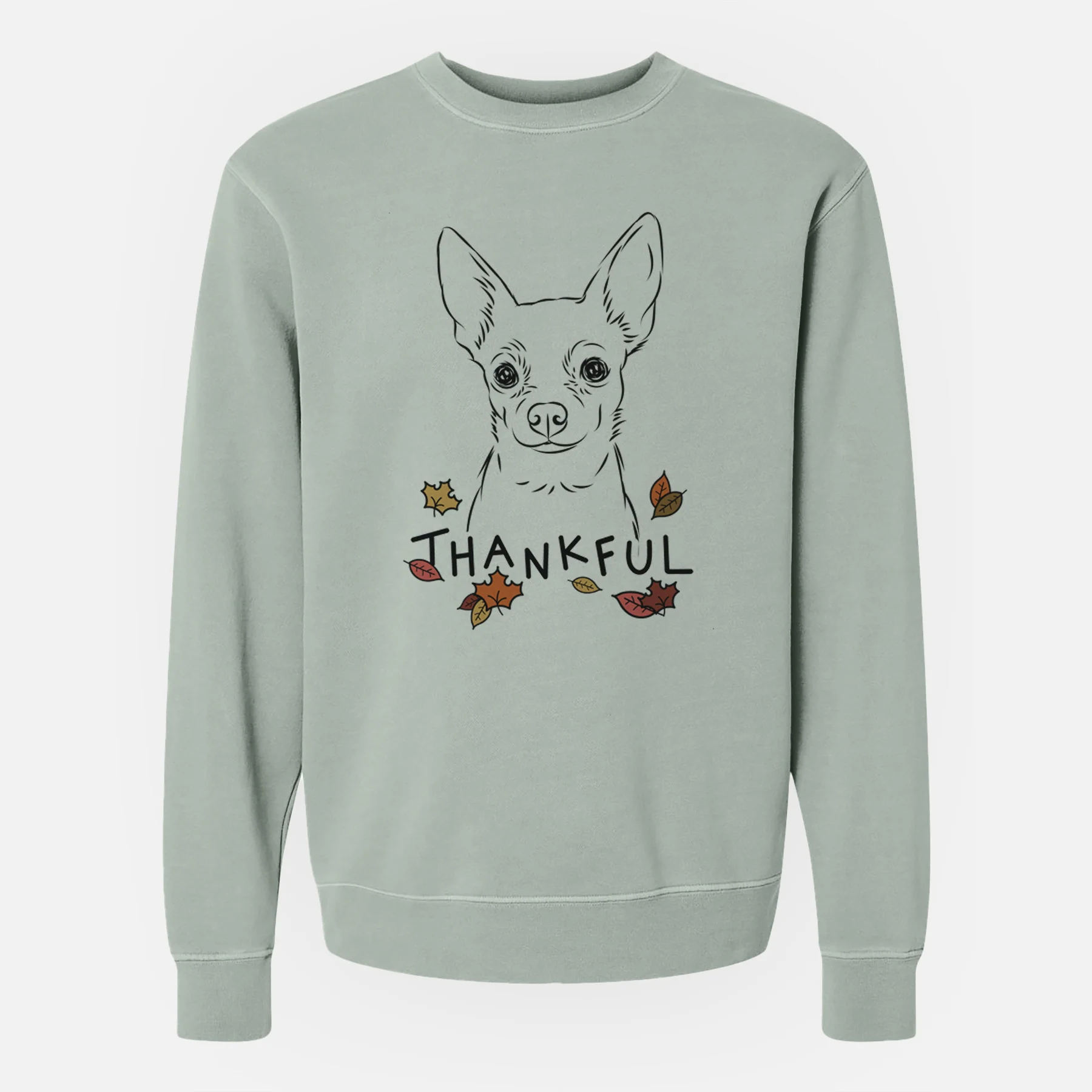 Thankful Martini the Chihuahua - Unisex Pigment Dyed Crew Sweatshirt - Image 6