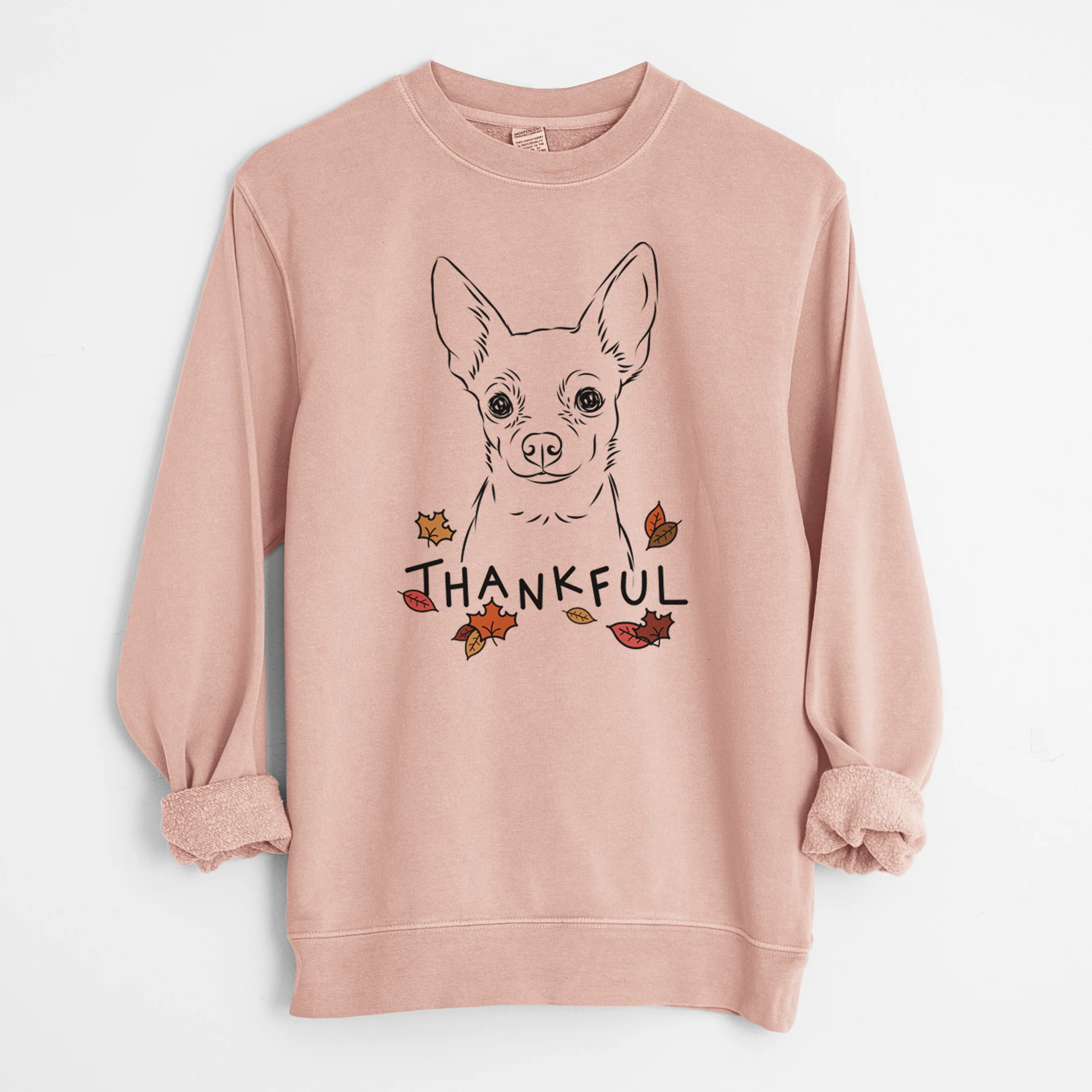 Thankful Martini the Chihuahua - Unisex Pigment Dyed Crew Sweatshirt - Image 7