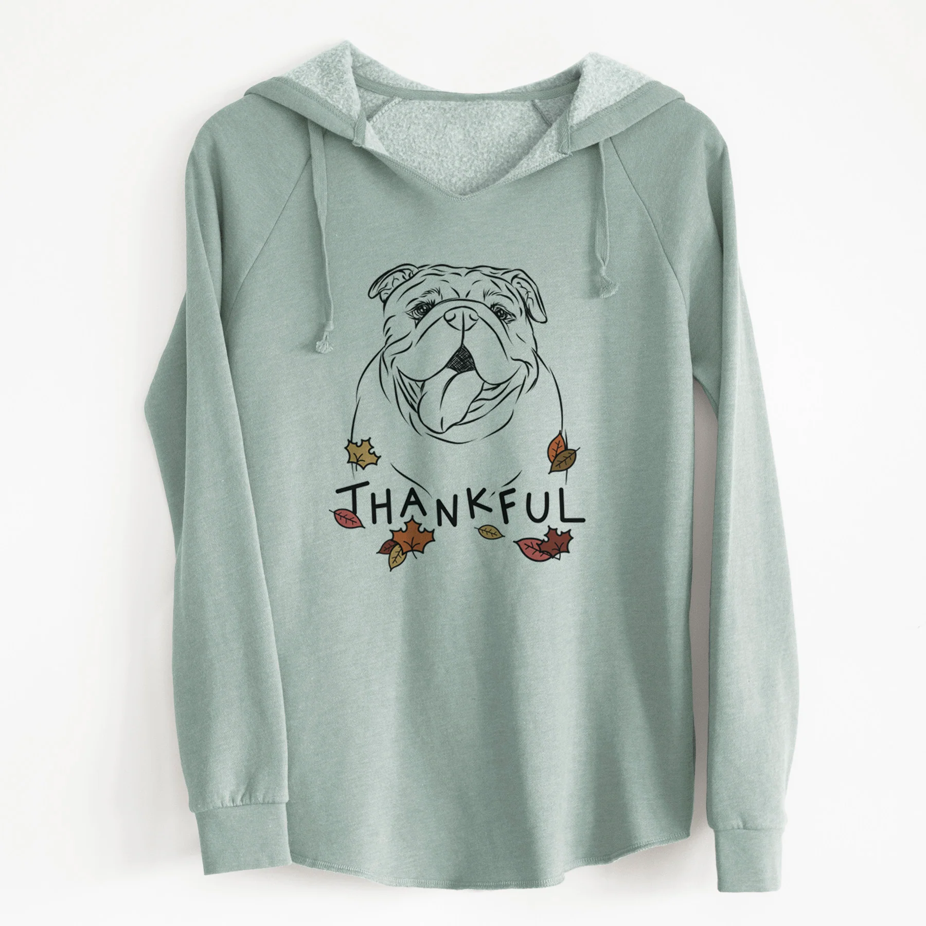 Thankful Missy Moo the English Bulldog - Cali Wave Hooded Sweatshirt - Image 8