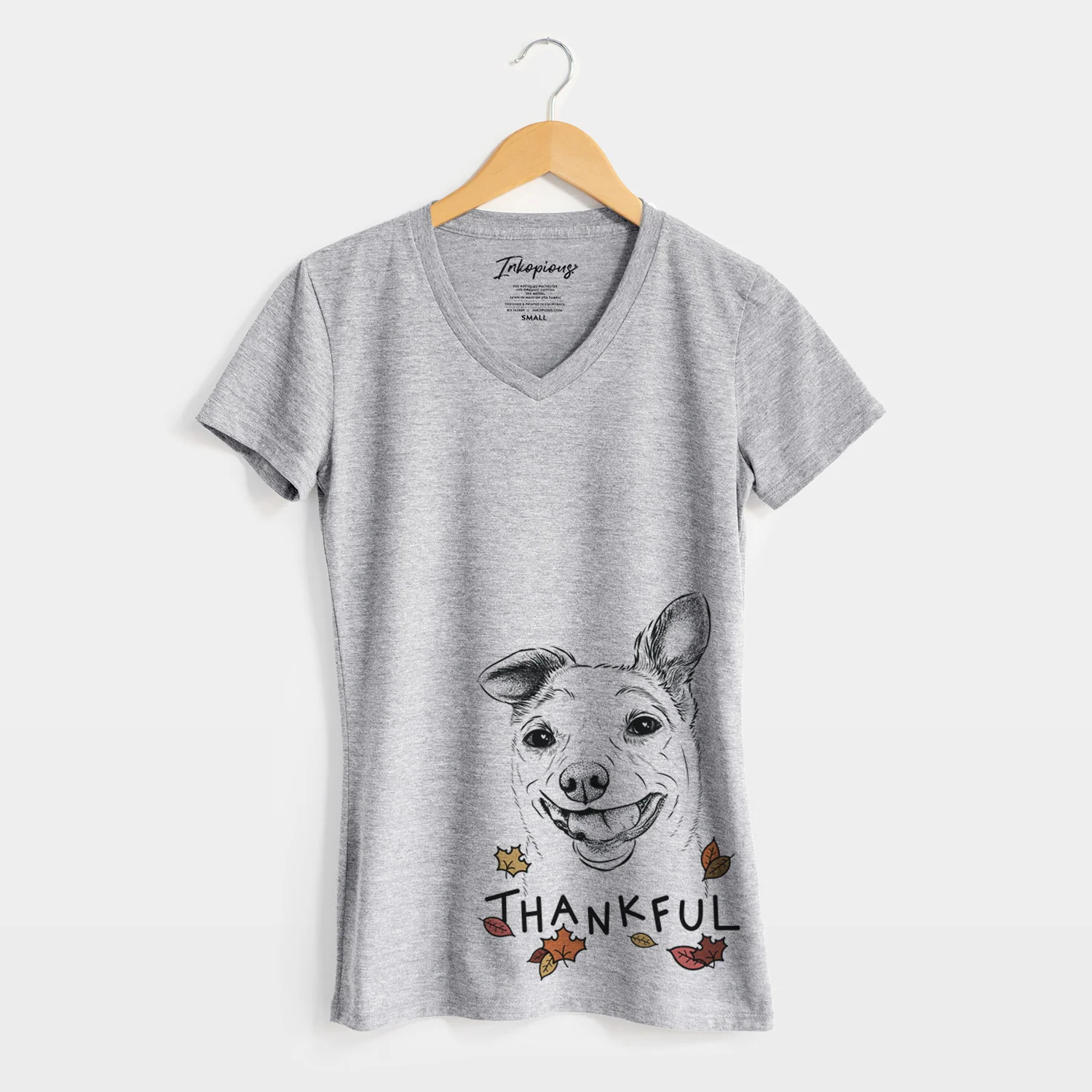 Thankful Mortimer the Mixed Breed - Women's V-neck Shirt - Image 5