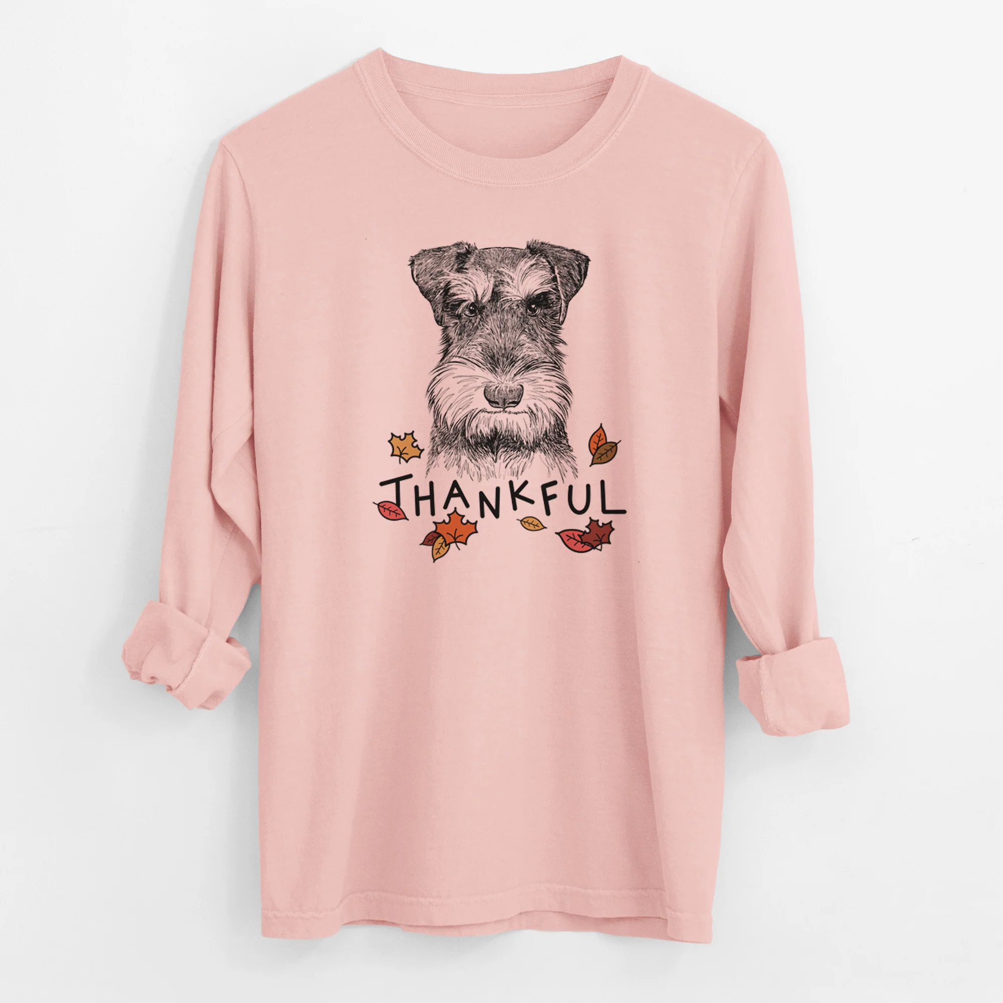 Thankful Murphy the Mini Schnauzer - Men's Heavyweight 100% Cotton Long Sleeve - Image 11