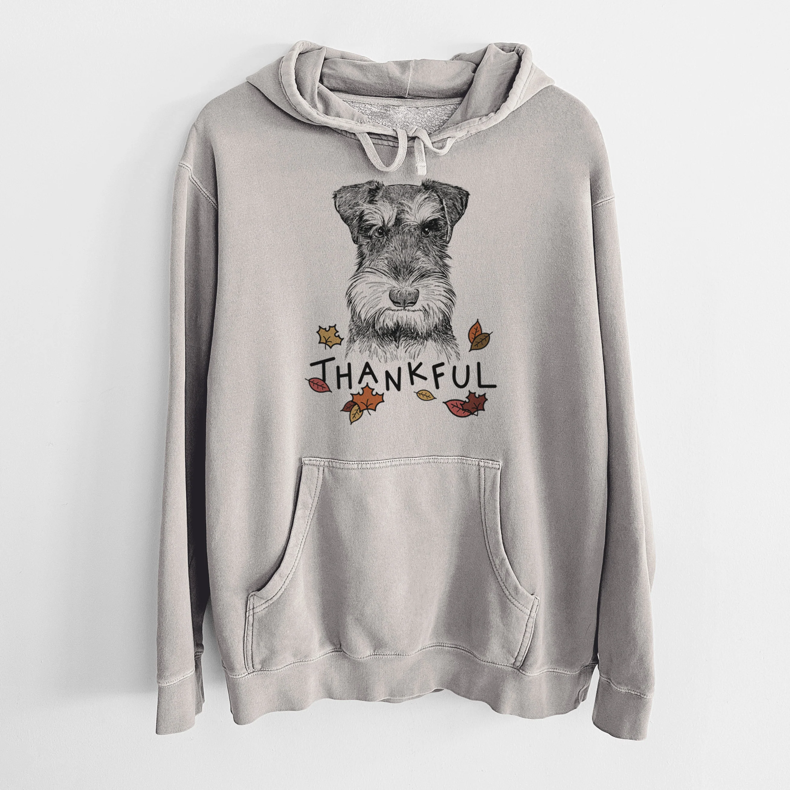 Thankful Murphy the Mini Schnauzer - Unisex Pigment Dyed Hoodie - Image 5