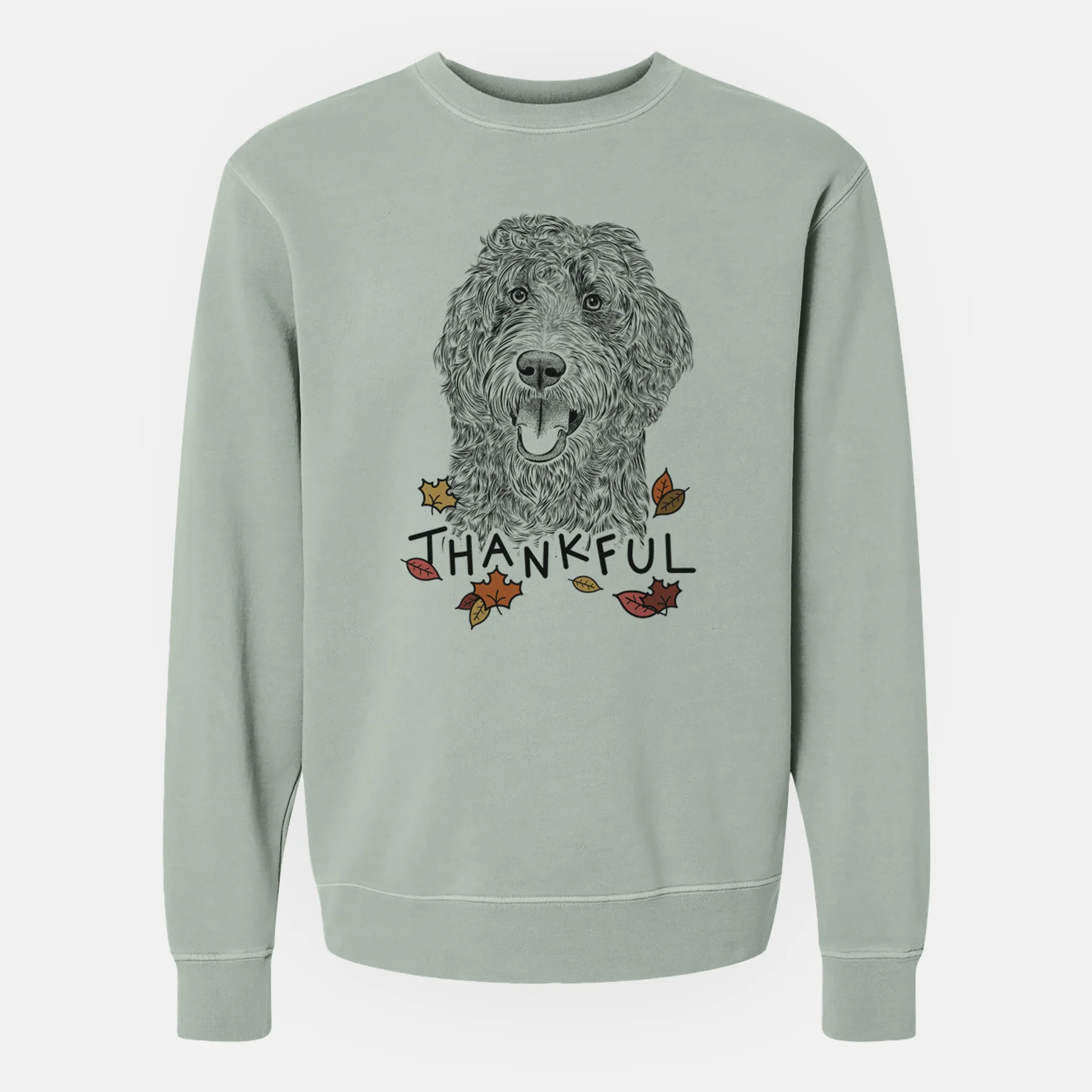 Thankful Murr Dog the Labradoodle - Unisex Pigment Dyed Crew Sweatshirt - Image 6