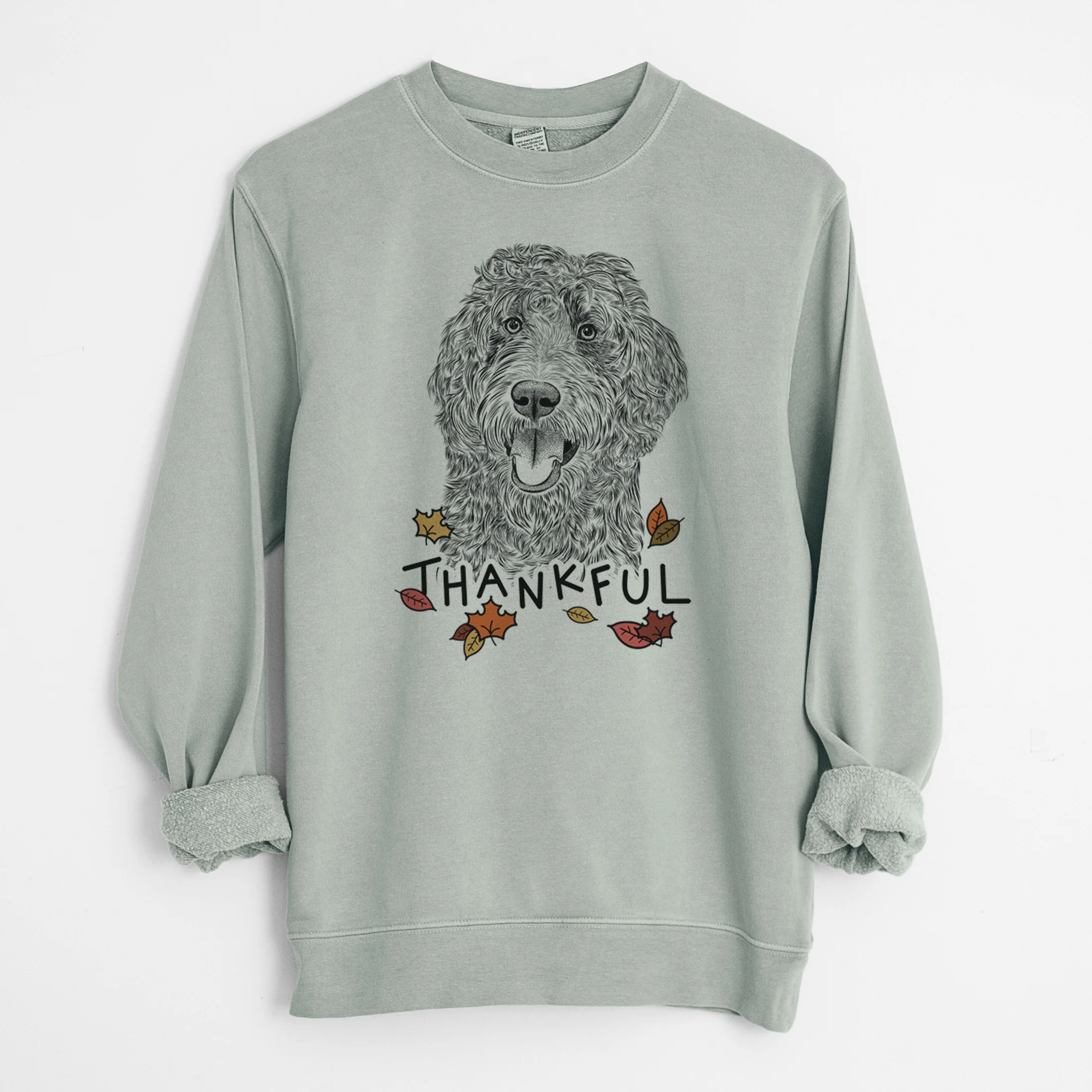 Thankful Murr Dog the Labradoodle - Unisex Pigment Dyed Crew Sweatshirt - Image 8