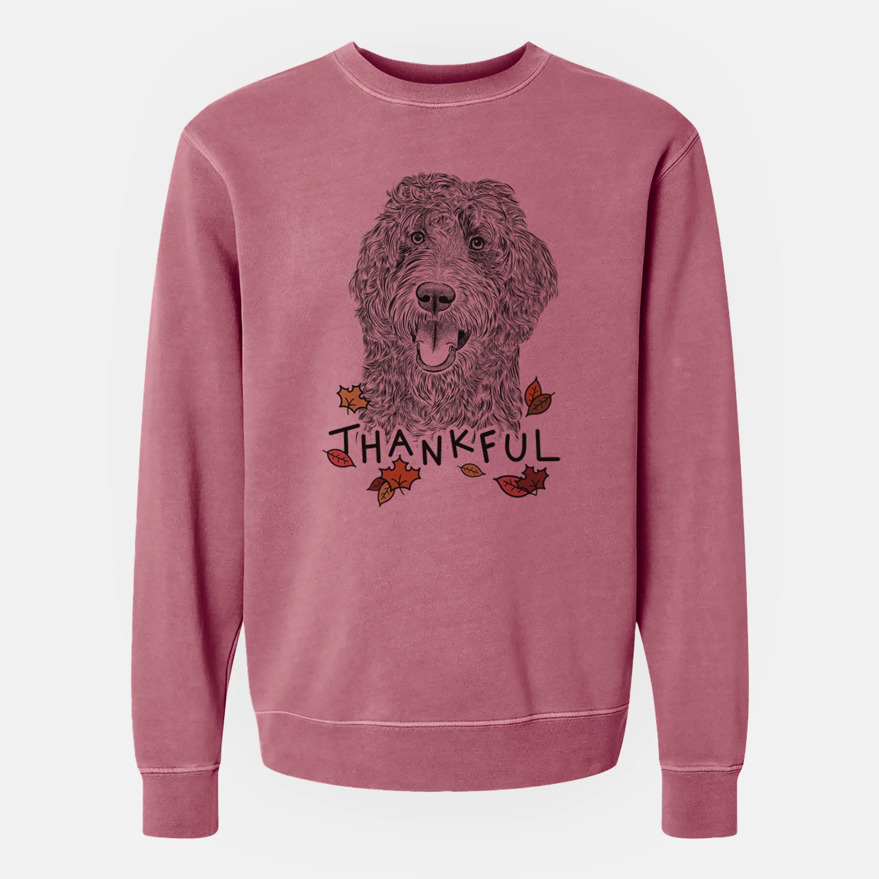 Thankful Murr Dog the Labradoodle - Unisex Pigment Dyed Crew Sweatshirt - Image 9
