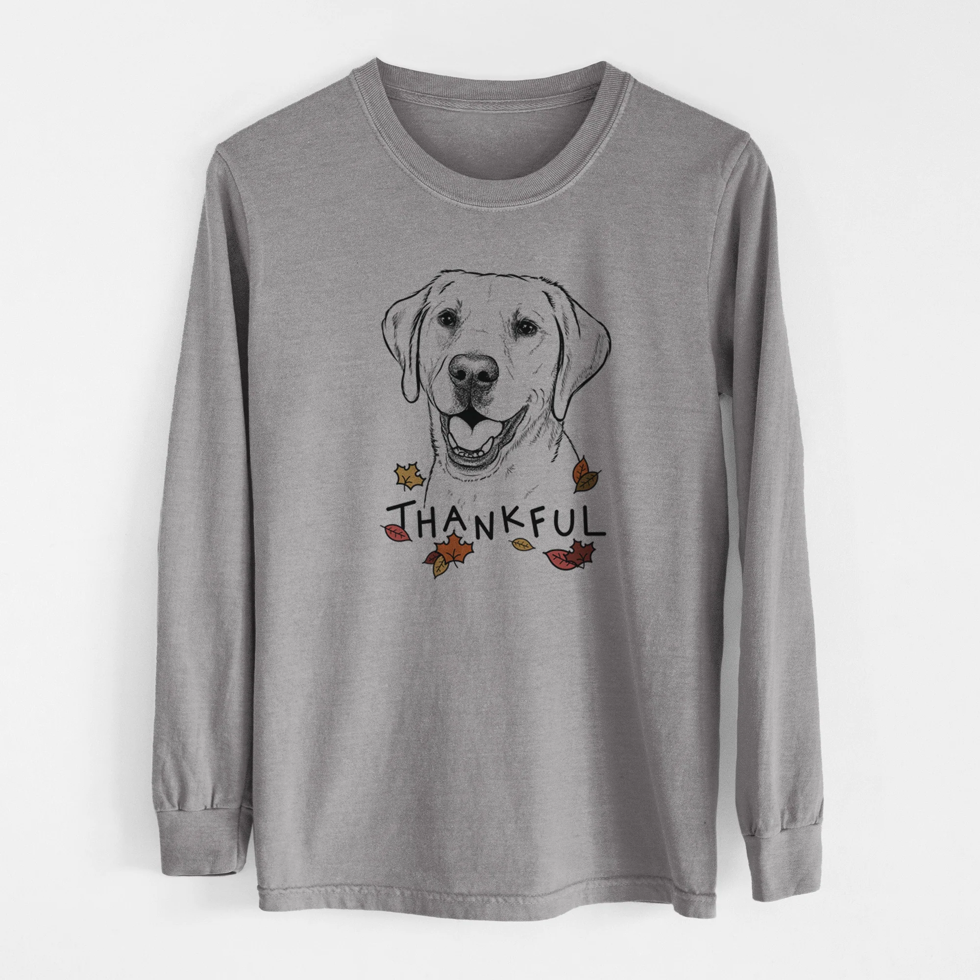 Thankful Nate the Labrador Retriever - Men's Heavyweight 100% Cotton Long Sleeve - Image 7
