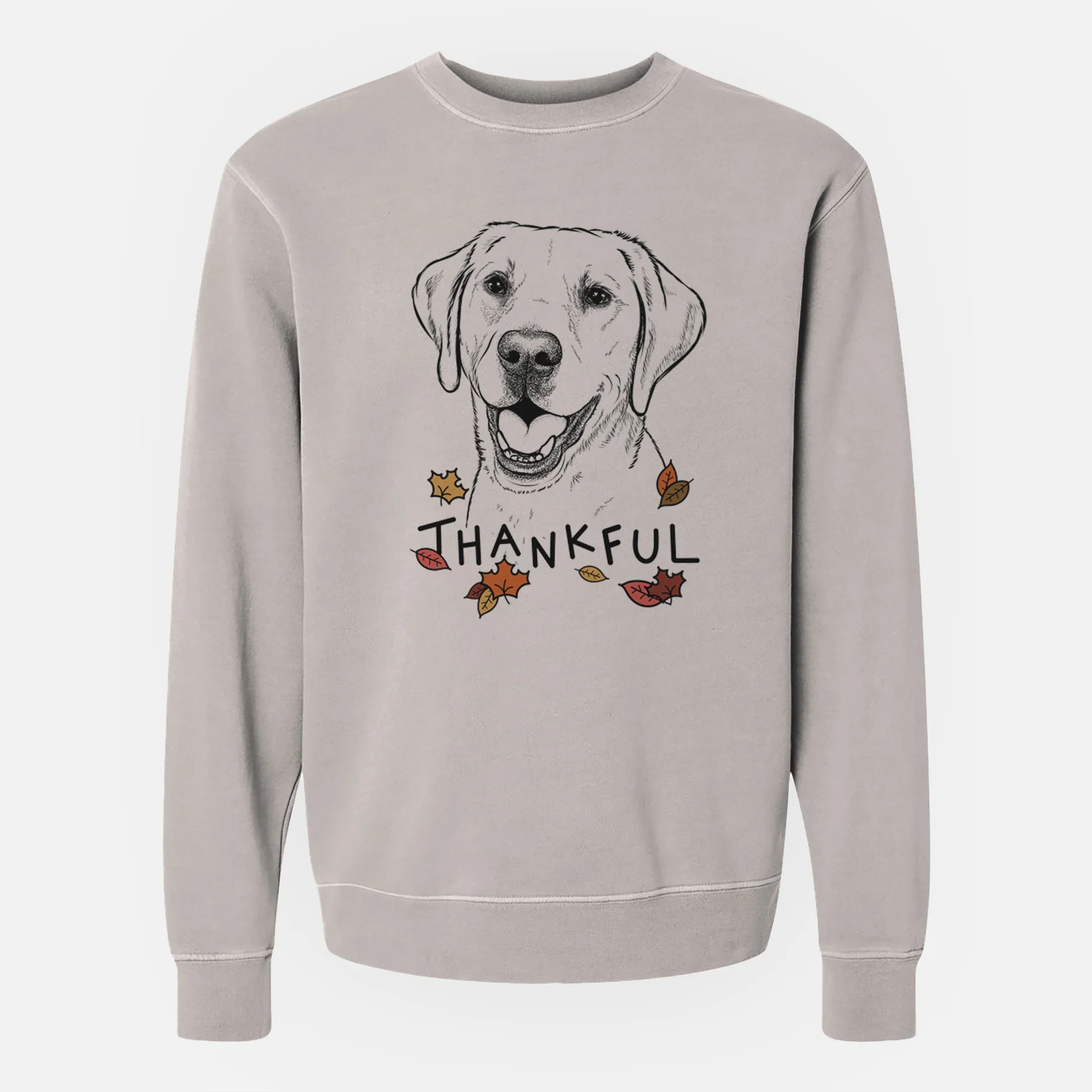 Thankful Nate the Labrador Retriever - Unisex Pigment Dyed Crew Sweatshirt - Image 3