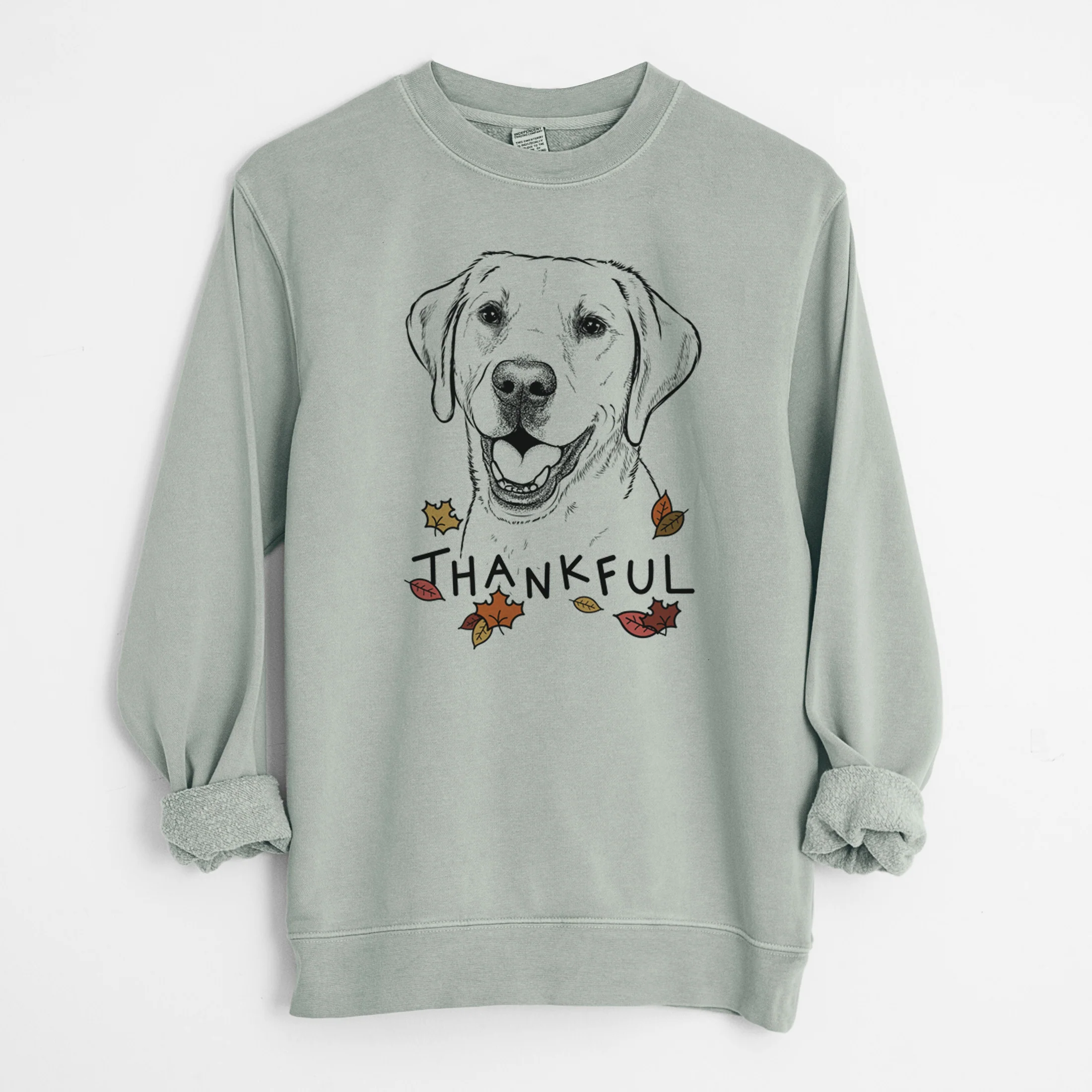 Thankful Nate the Labrador Retriever - Unisex Pigment Dyed Crew Sweatshirt - Image 8
