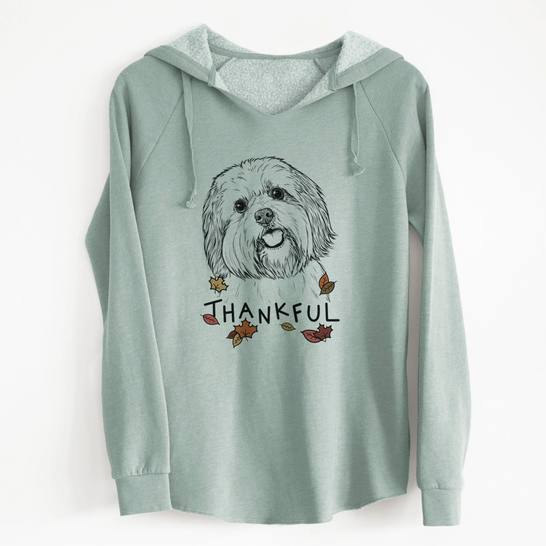 Thankful Nikka the Lowchen - Cali Wave Hooded Sweatshirt - Image 8