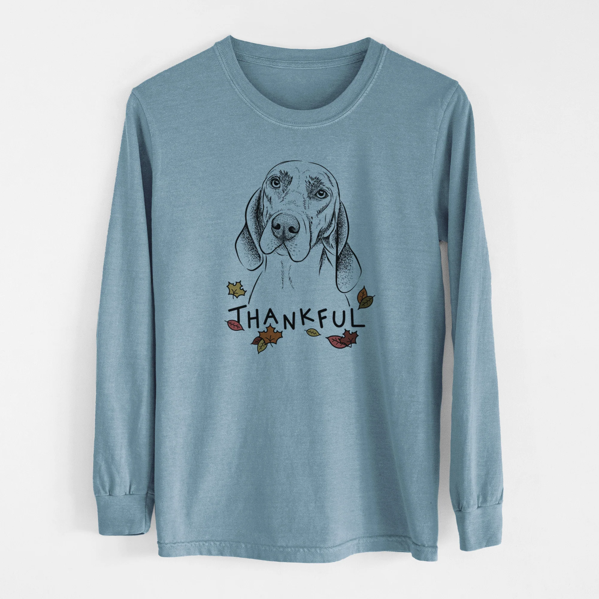 Thankful Norman the Plott Hound - Men's Heavyweight 100% Cotton Long Sleeve - Image 8