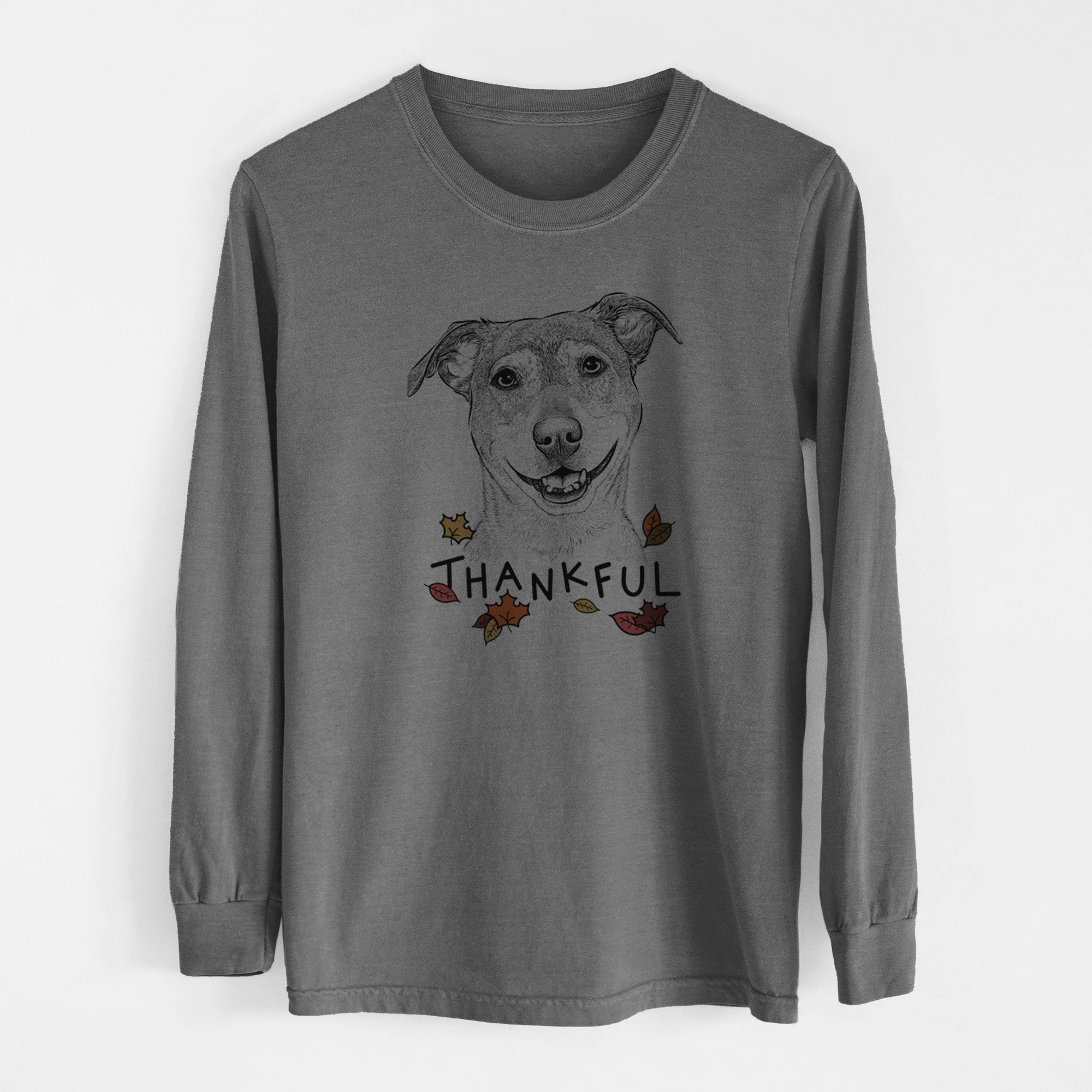 Thankful Reese the Mountain Cur - Men's Heavyweight 100% Cotton Long Sleeve - Image 14