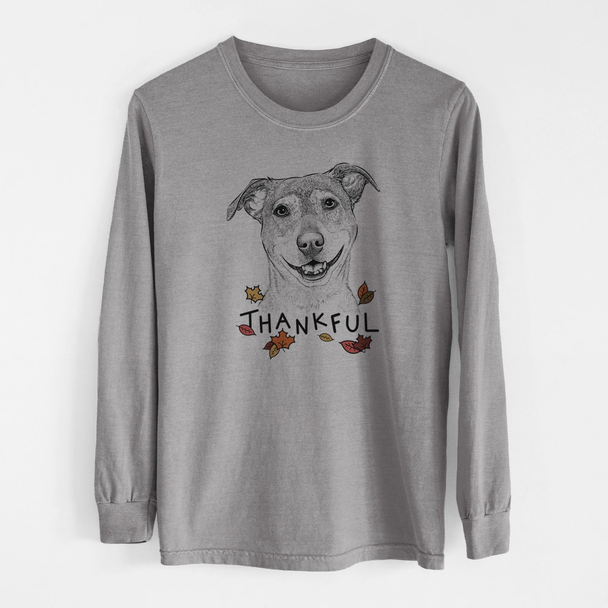 Thankful Reese the Mountain Cur - Men's Heavyweight 100% Cotton Long Sleeve - Image 7