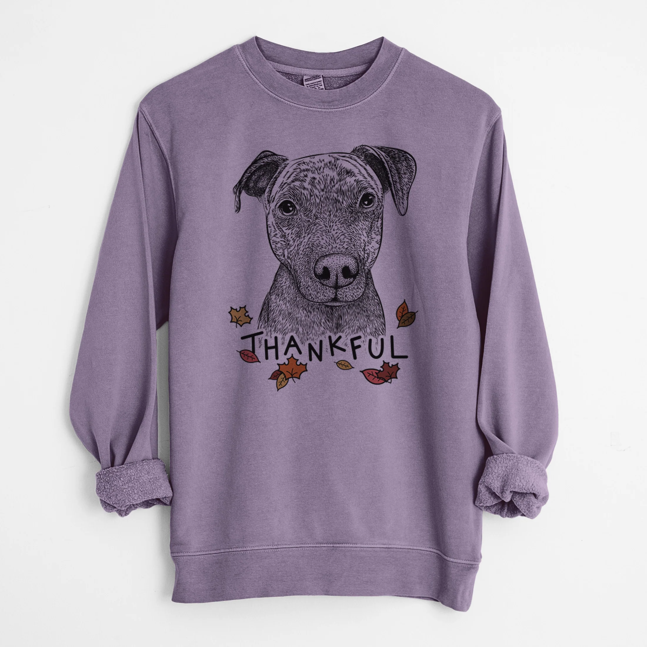 Thankful Reeses the Pitbull - Unisex Pigment Dyed Crew Sweatshirt - Image 10