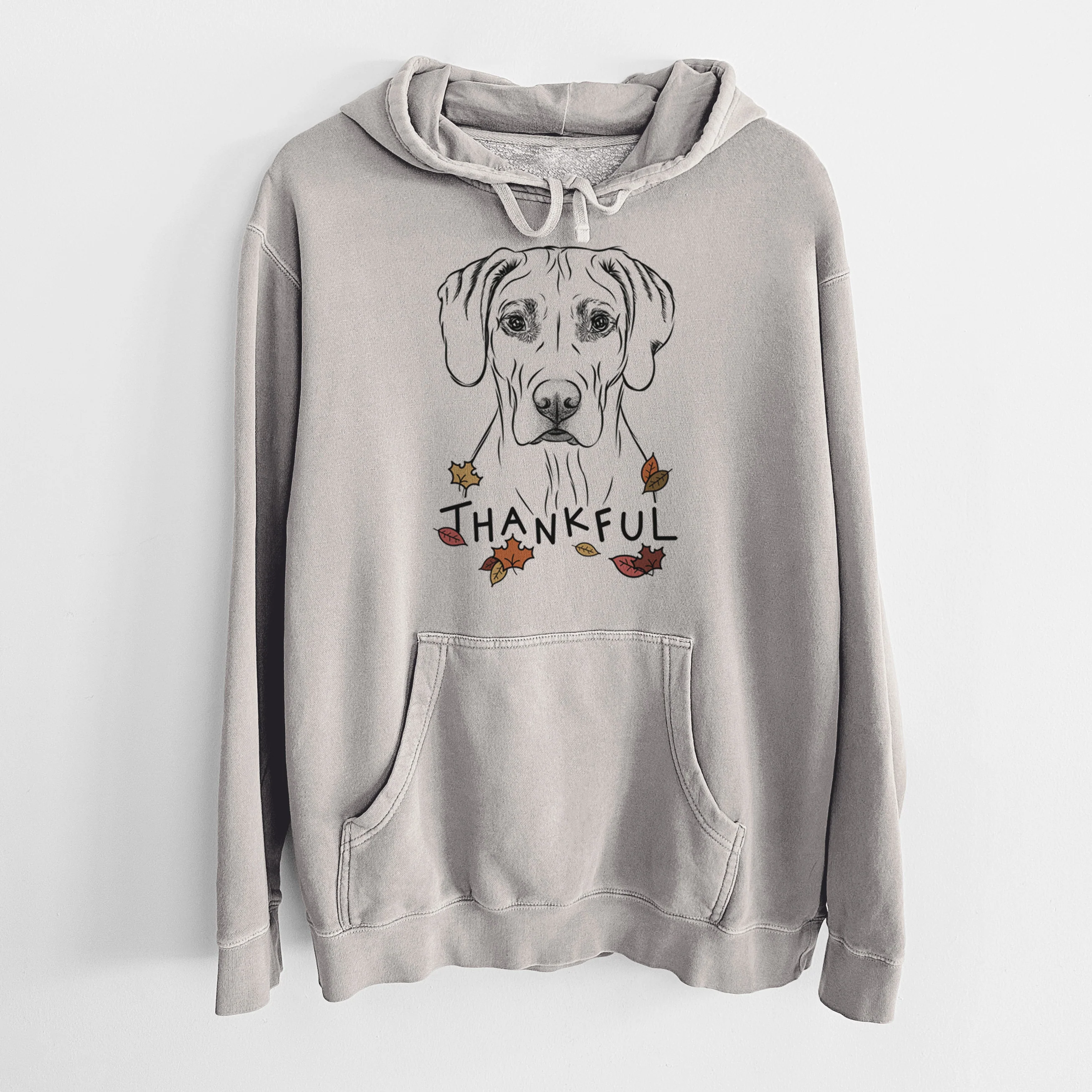 Thankful Reid the Rhodesian Ridgeback - Unisex Pigment Dyed Hoodie - Image 5