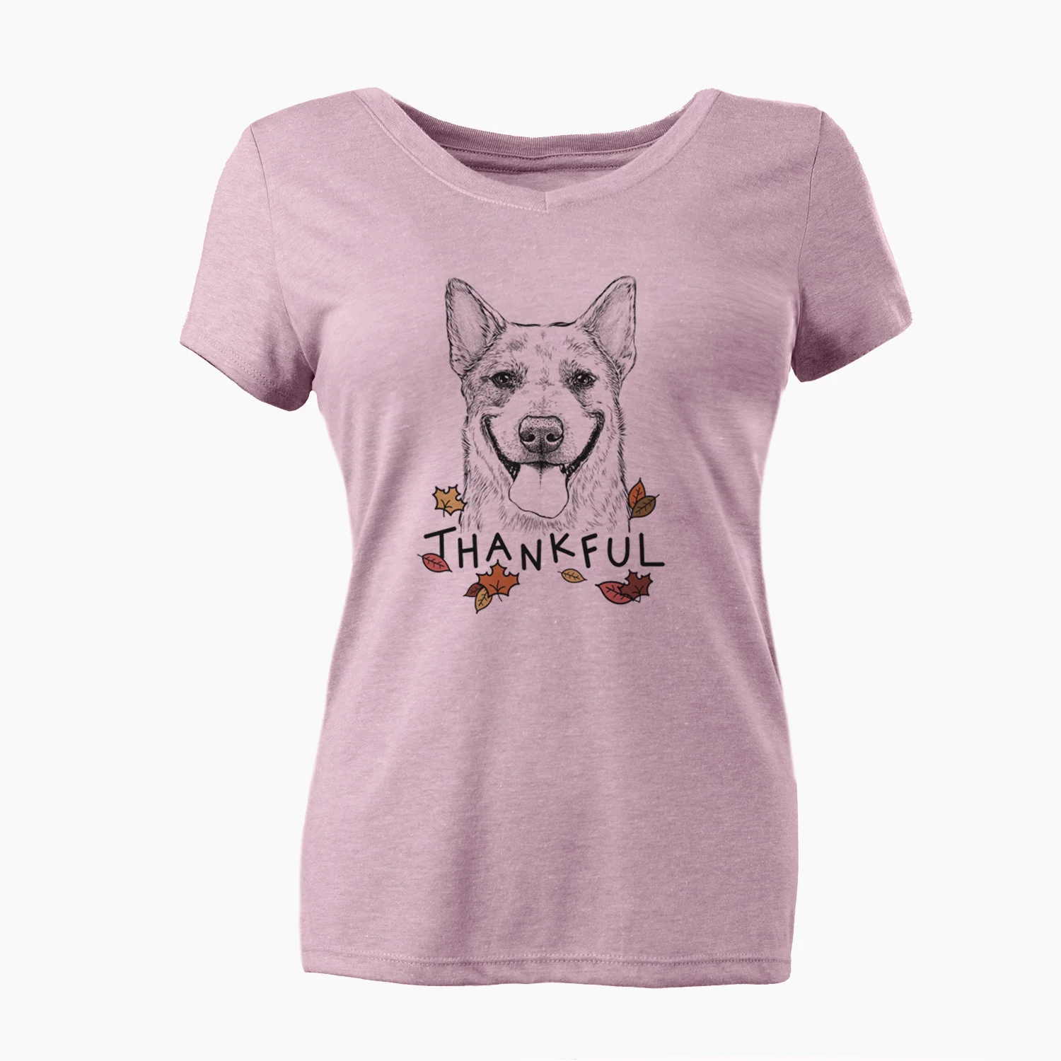 Thankful Rio the Australian Cattle Dog - Women's V-neck Shirt - Image 3