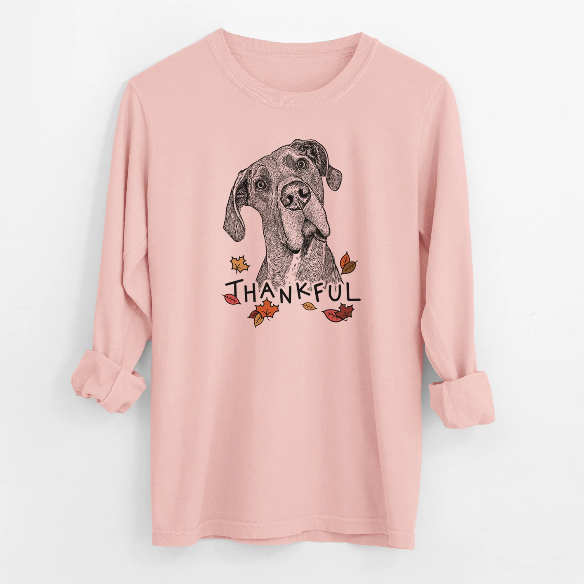 Thankful River the Great Dane - Men's Heavyweight 100% Cotton Long Sleeve - Image 11