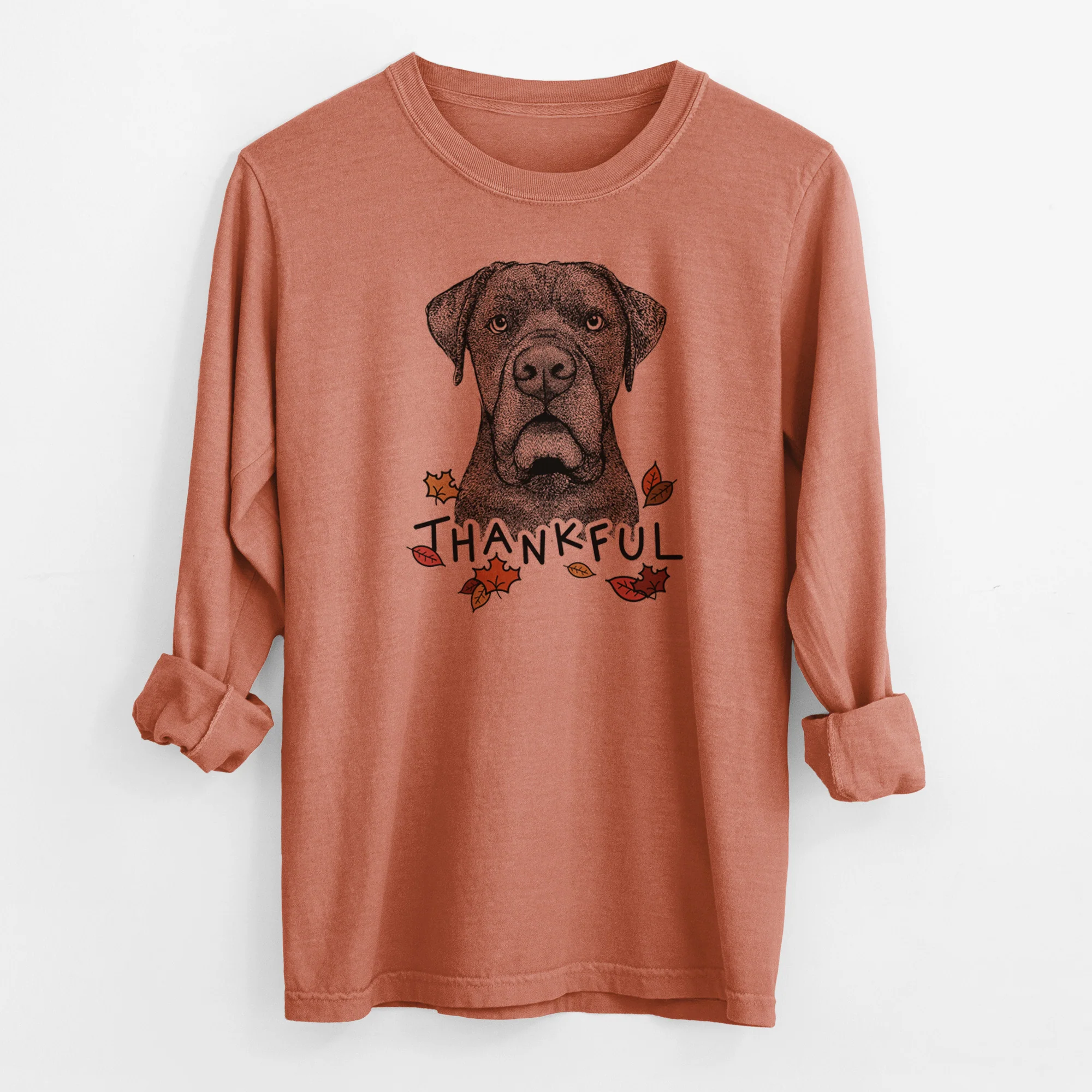 Thankful Rocco the Cane Corso - Men's Heavyweight 100% Cotton Long Sleeve - Image 13