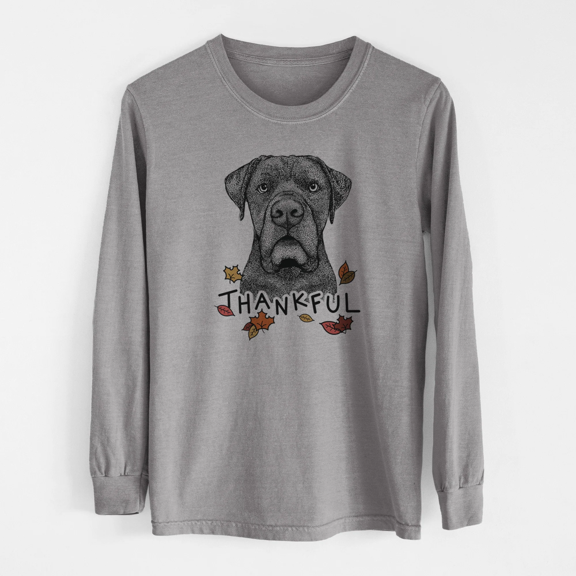 Thankful Rocco the Cane Corso - Men's Heavyweight 100% Cotton Long Sleeve - Image 7
