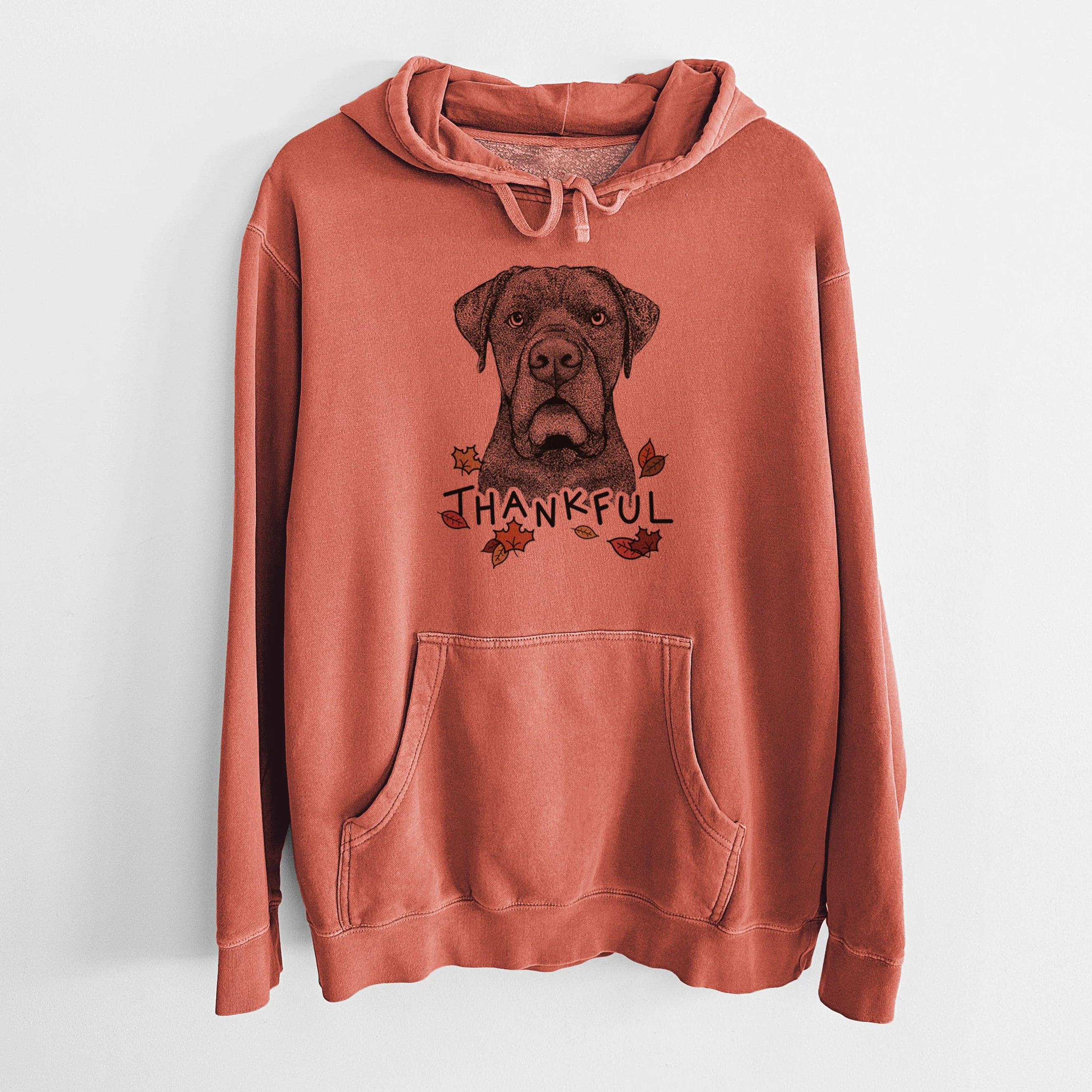 Thankful Rocco the Cane Corso - Unisex Pigment Dyed Hoodie