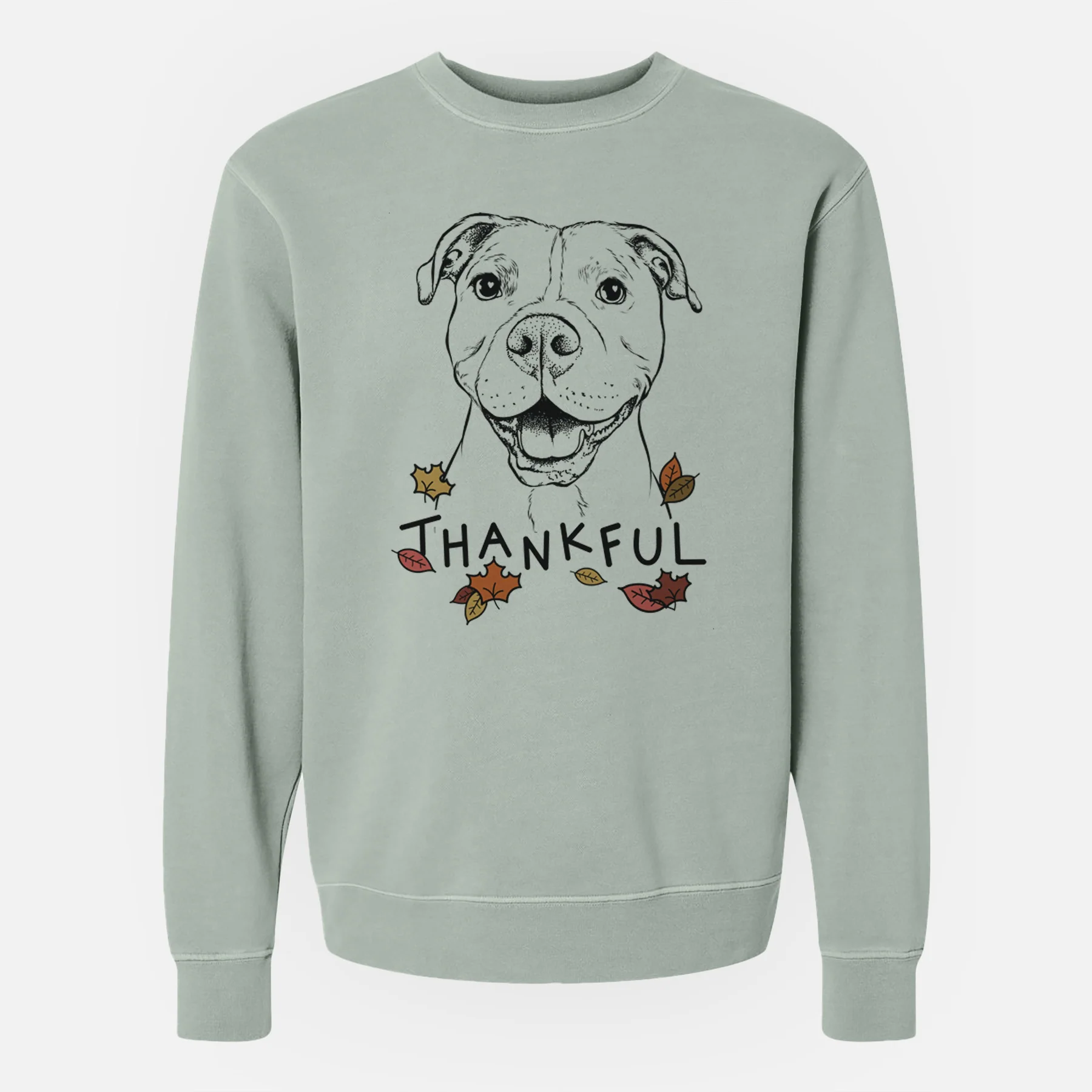 Thankful Roscoe the Pitbull - Unisex Pigment Dyed Crew Sweatshirt - Image 6