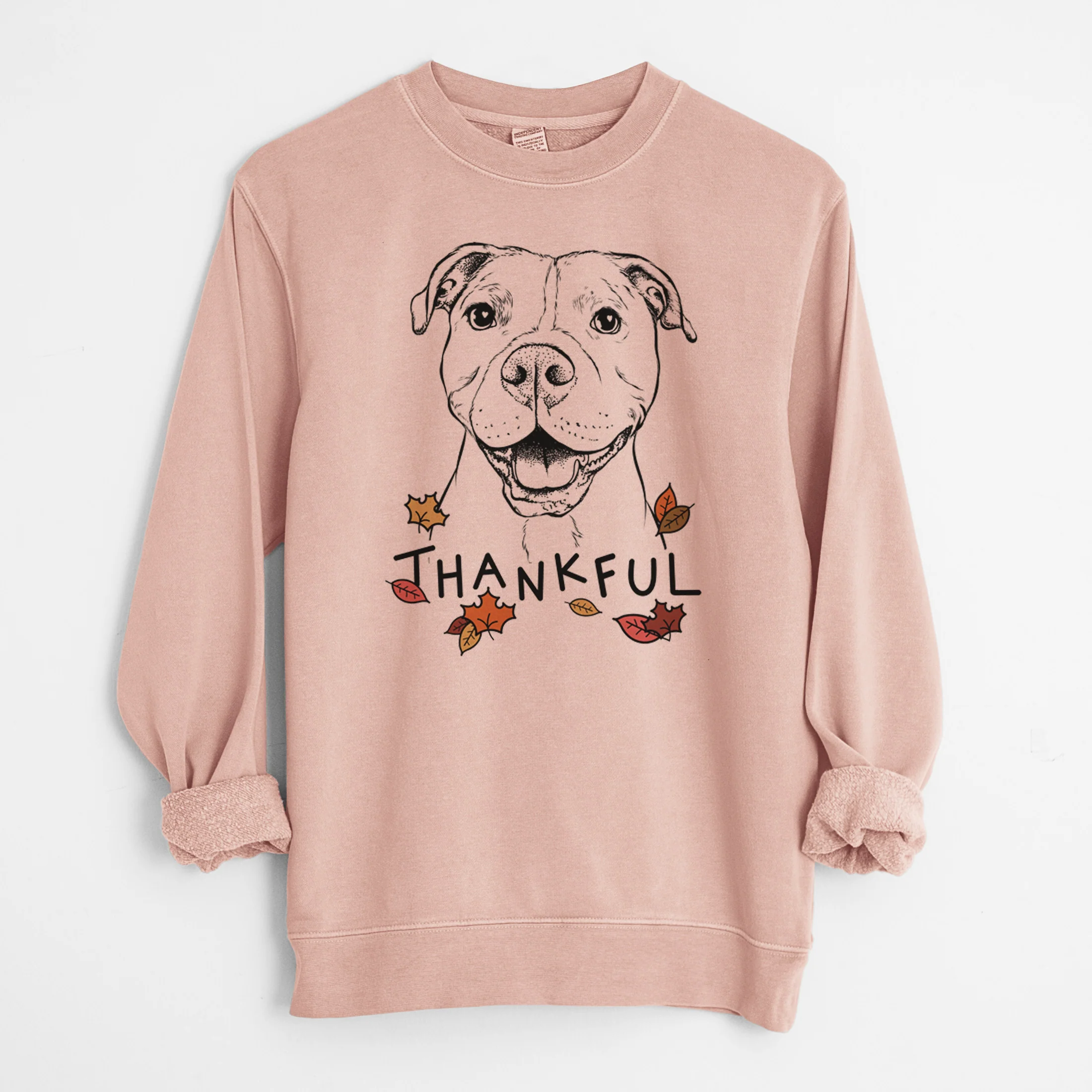 Thankful Roscoe the Pitbull - Unisex Pigment Dyed Crew Sweatshirt - Image 7