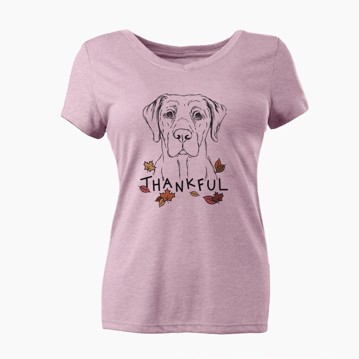 Thankful Rowdy the Labrador Retriever - Women's V-neck Shirt - Image 3