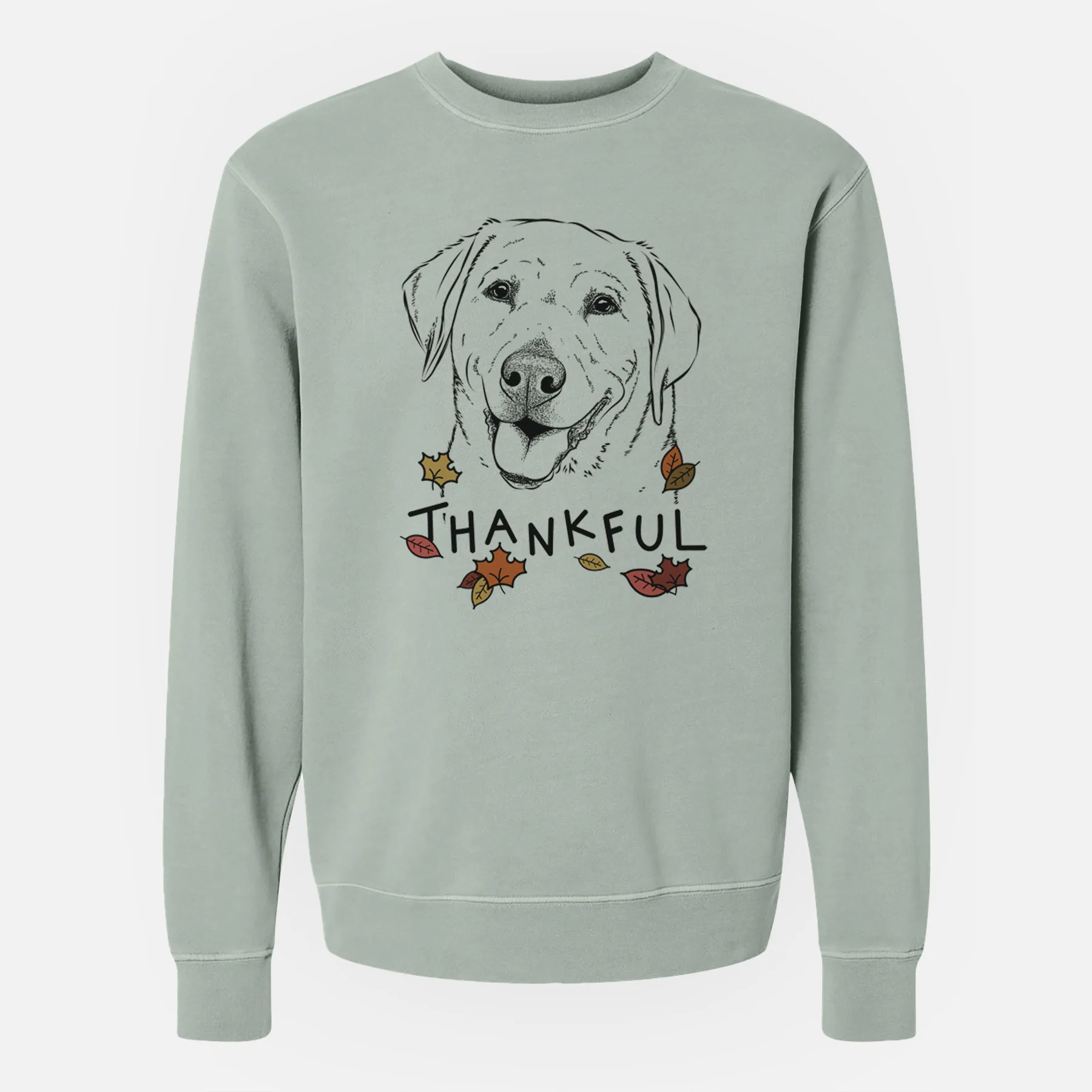 Thankful Sanford the Labrador Retriever - Unisex Pigment Dyed Crew Sweatshirt - Image 6