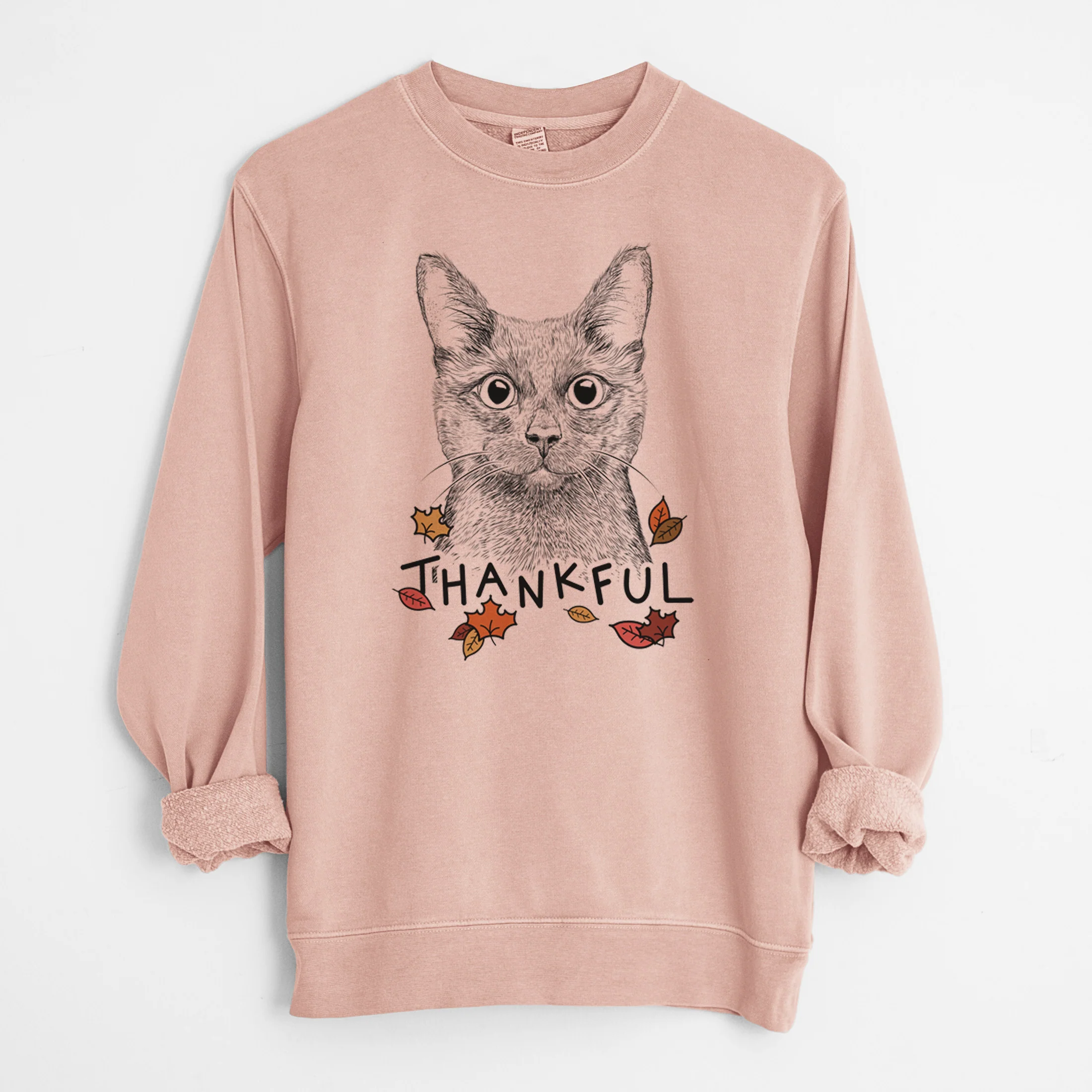 Thankful Shadow the Black Cat - Unisex Pigment Dyed Crew Sweatshirt - Image 7
