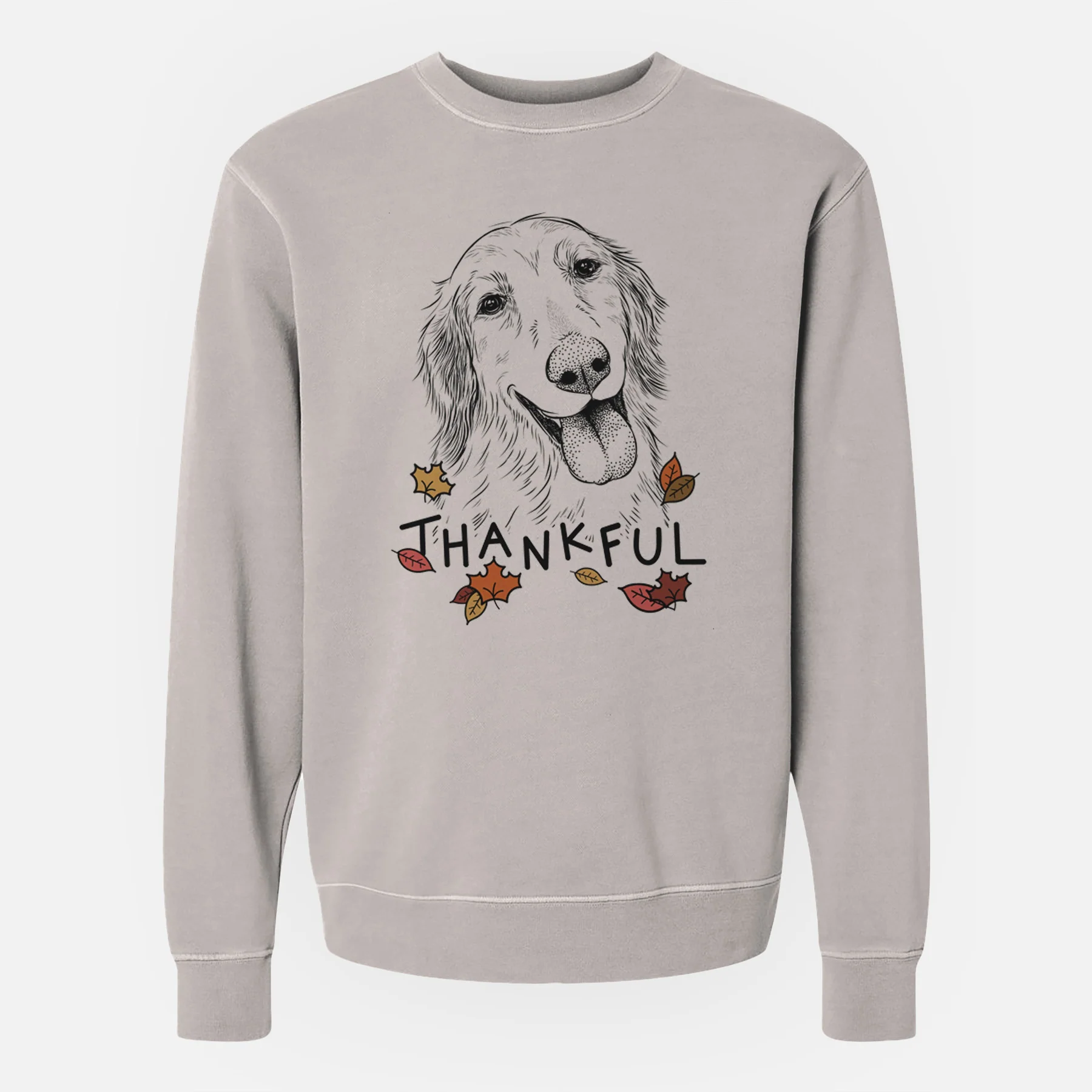 Thankful Shelby the Golden Retriever - Unisex Pigment Dyed Crew Sweatshirt - Image 3