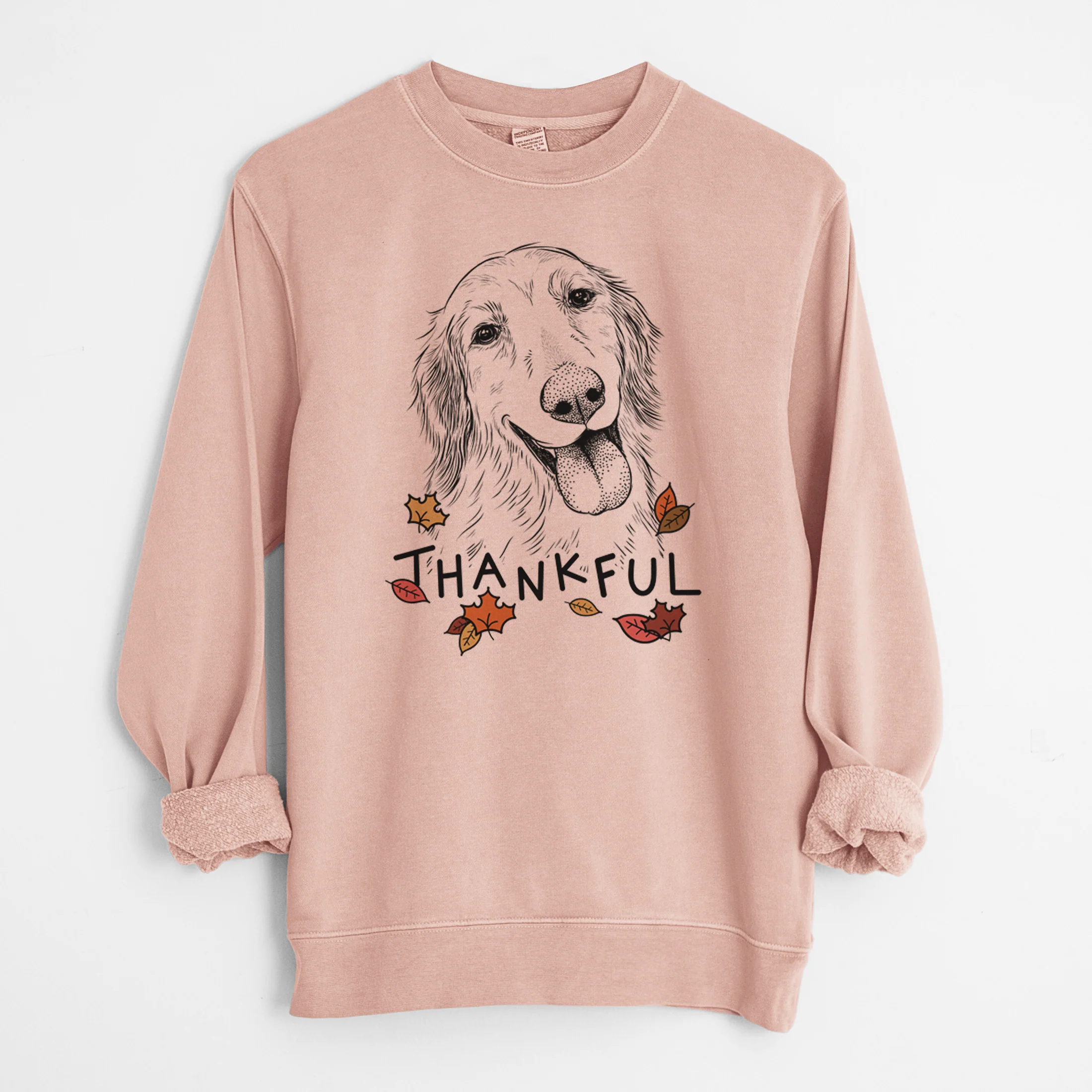 Thankful Shelby the Golden Retriever - Unisex Pigment Dyed Crew Sweatshirt - Image 7