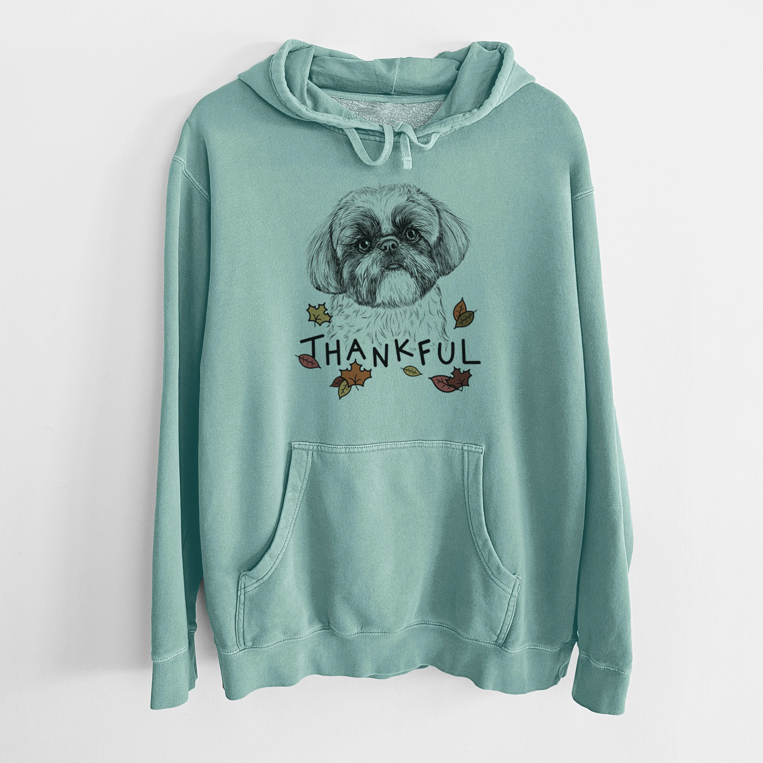 Thankful Simon the Shih Tzu - Unisex Pigment Dyed Hoodie - Image 10