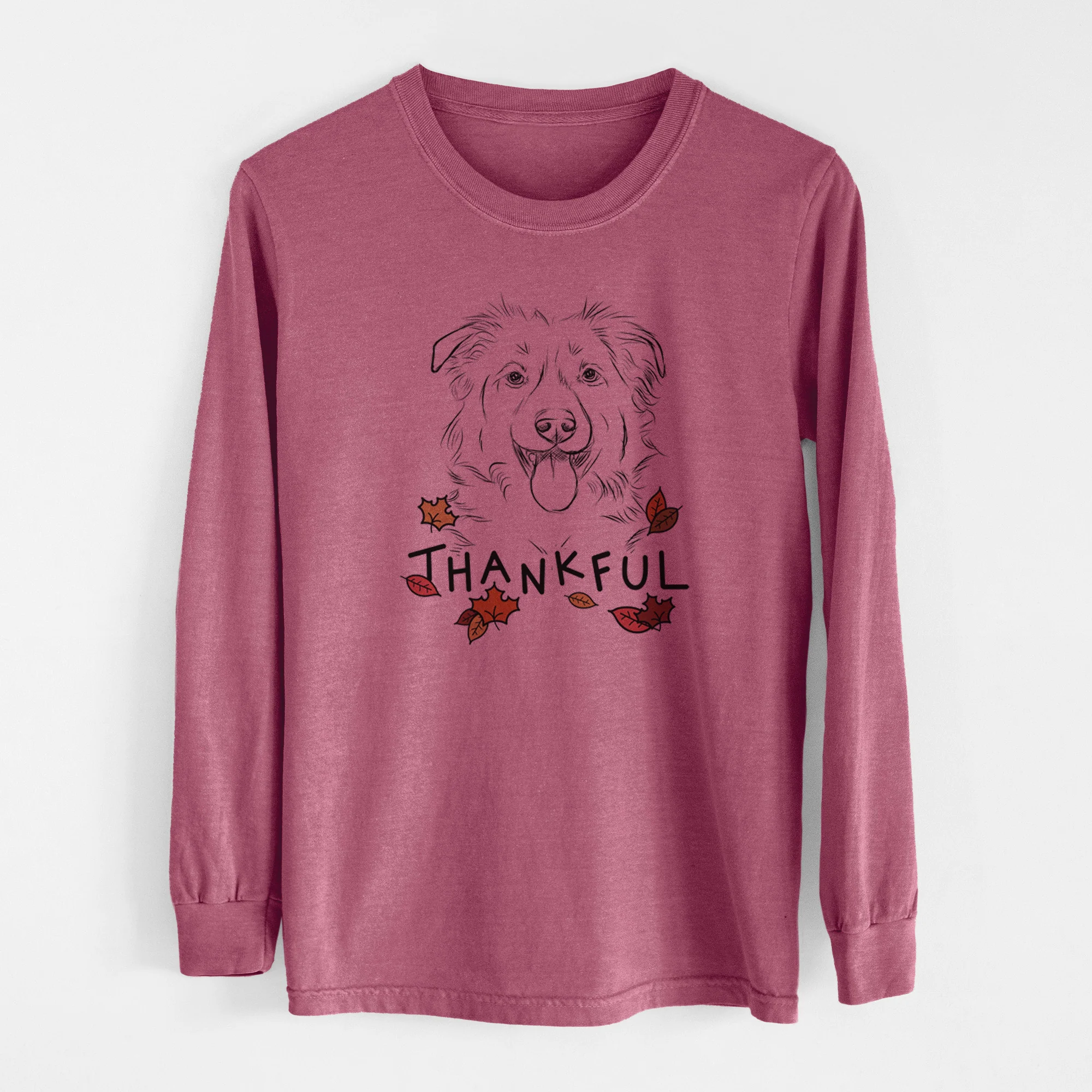 Thankful Tucker the Collie Shepherd - Men's Heavyweight 100% Cotton Long Sleeve - Image 10