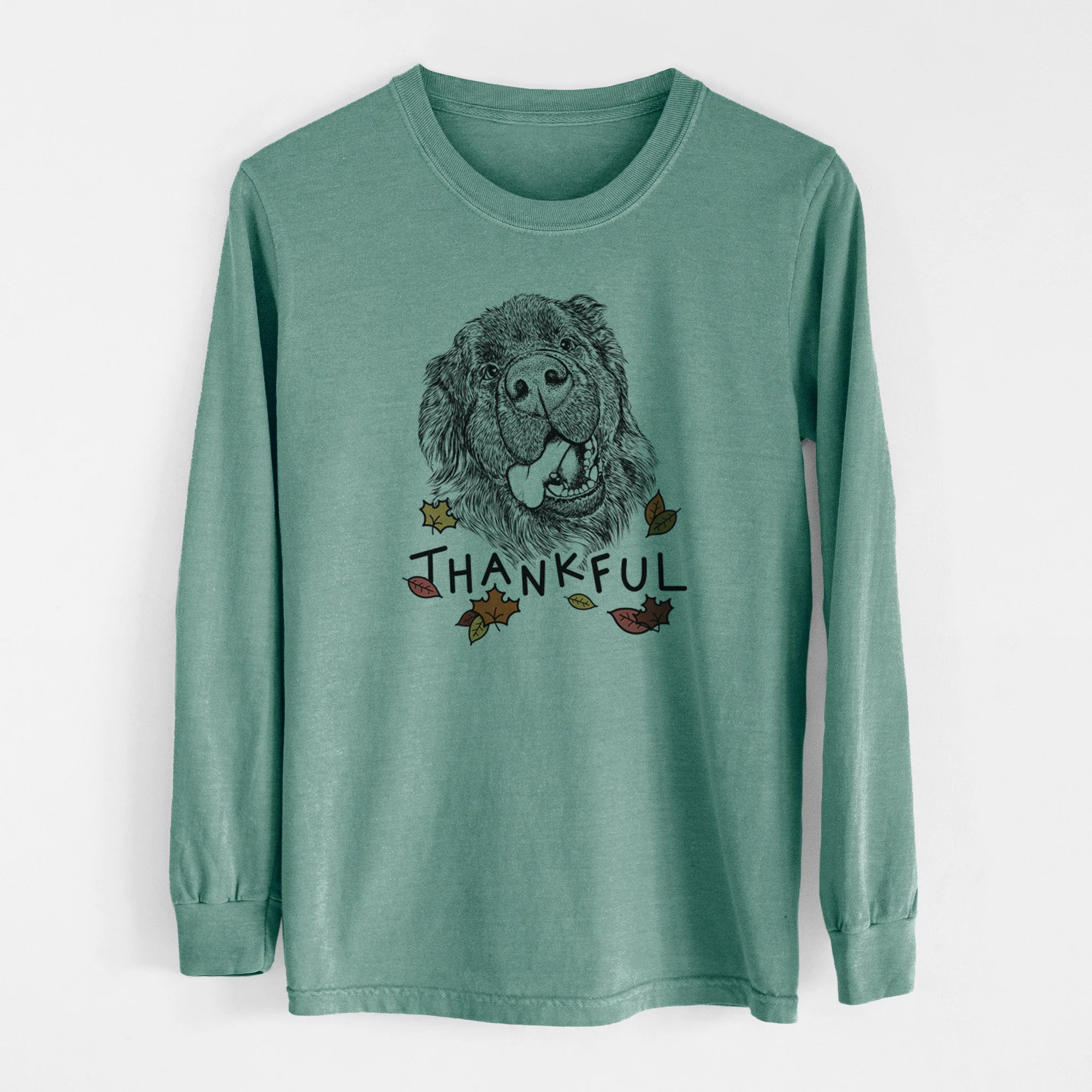 Thankful Tuna the Newfoundland - Men's Heavyweight 100% Cotton Long Sleeve - Image 12