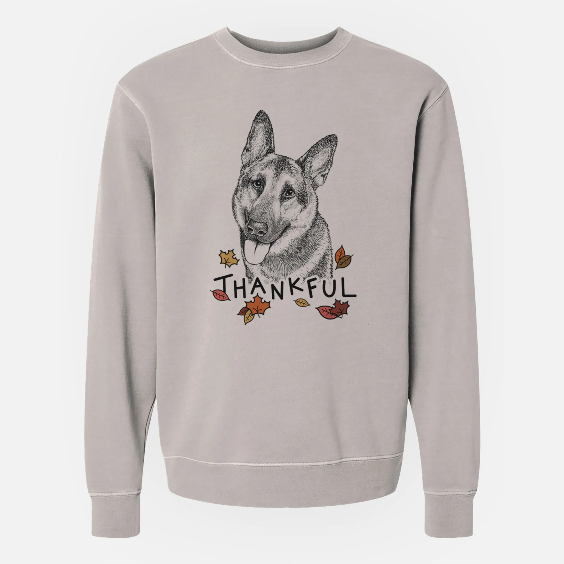 Thankful Whitaker the German Shepherd - Unisex Pigment Dyed Crew Sweatshirt - Image 3