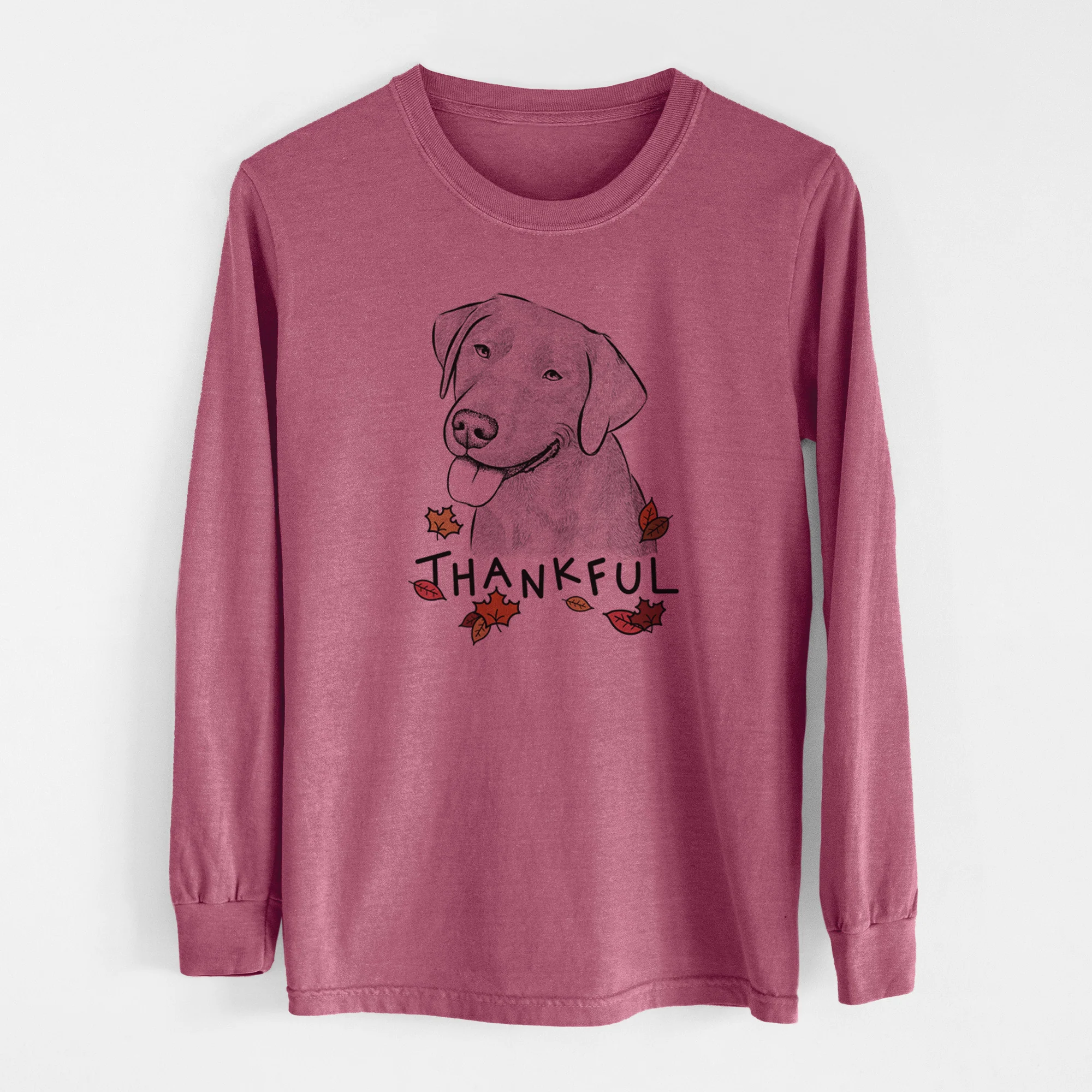 Thankful Zeppelin the Black Labrador - Men's Heavyweight 100% Cotton Long Sleeve - Image 10