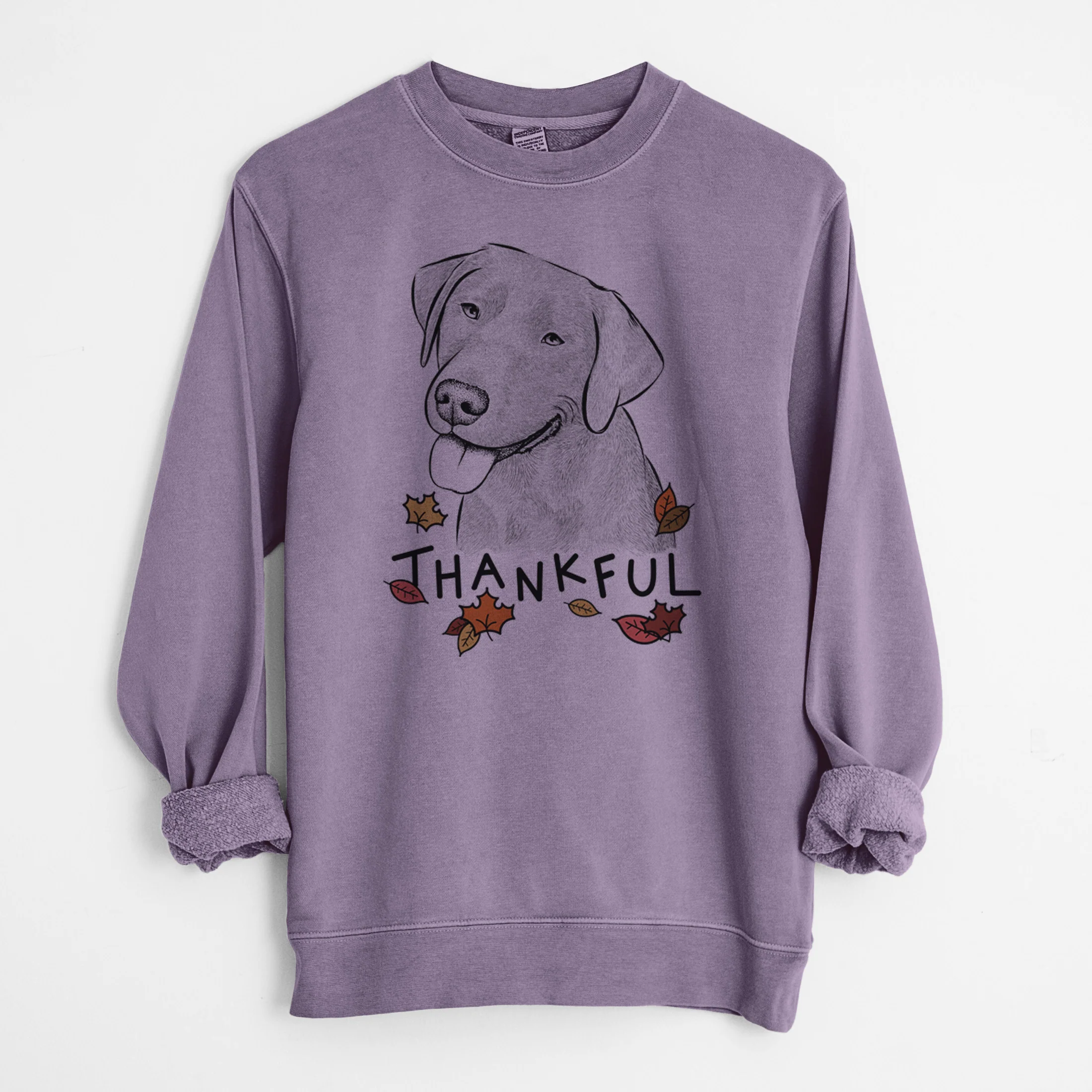 Thankful Zeppelin the Black Labrador - Unisex Pigment Dyed Crew Sweatshirt - Image 10