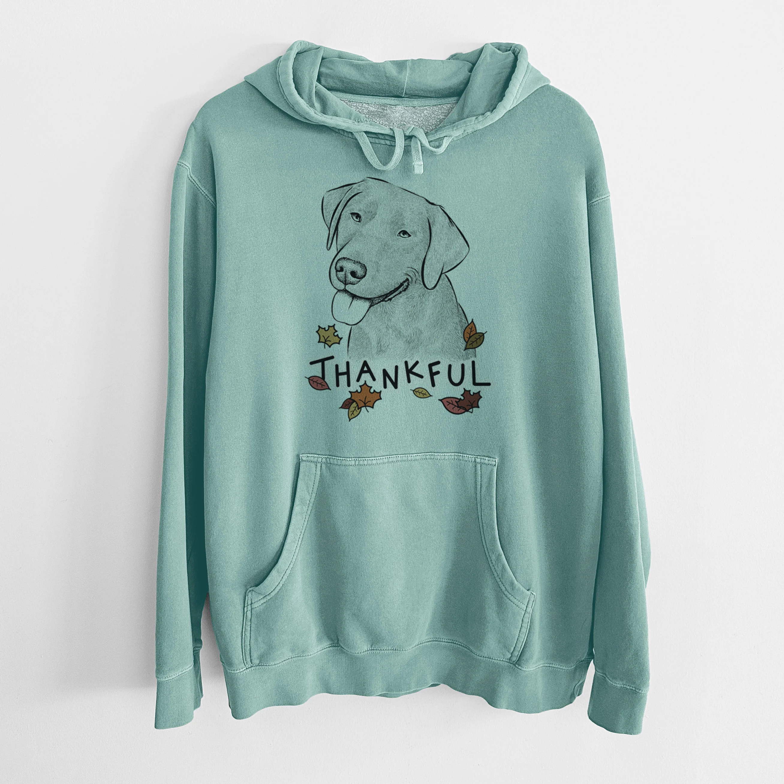 Thankful Zeppelin the Black Labrador - Unisex Pigment Dyed Hoodie - Image 10